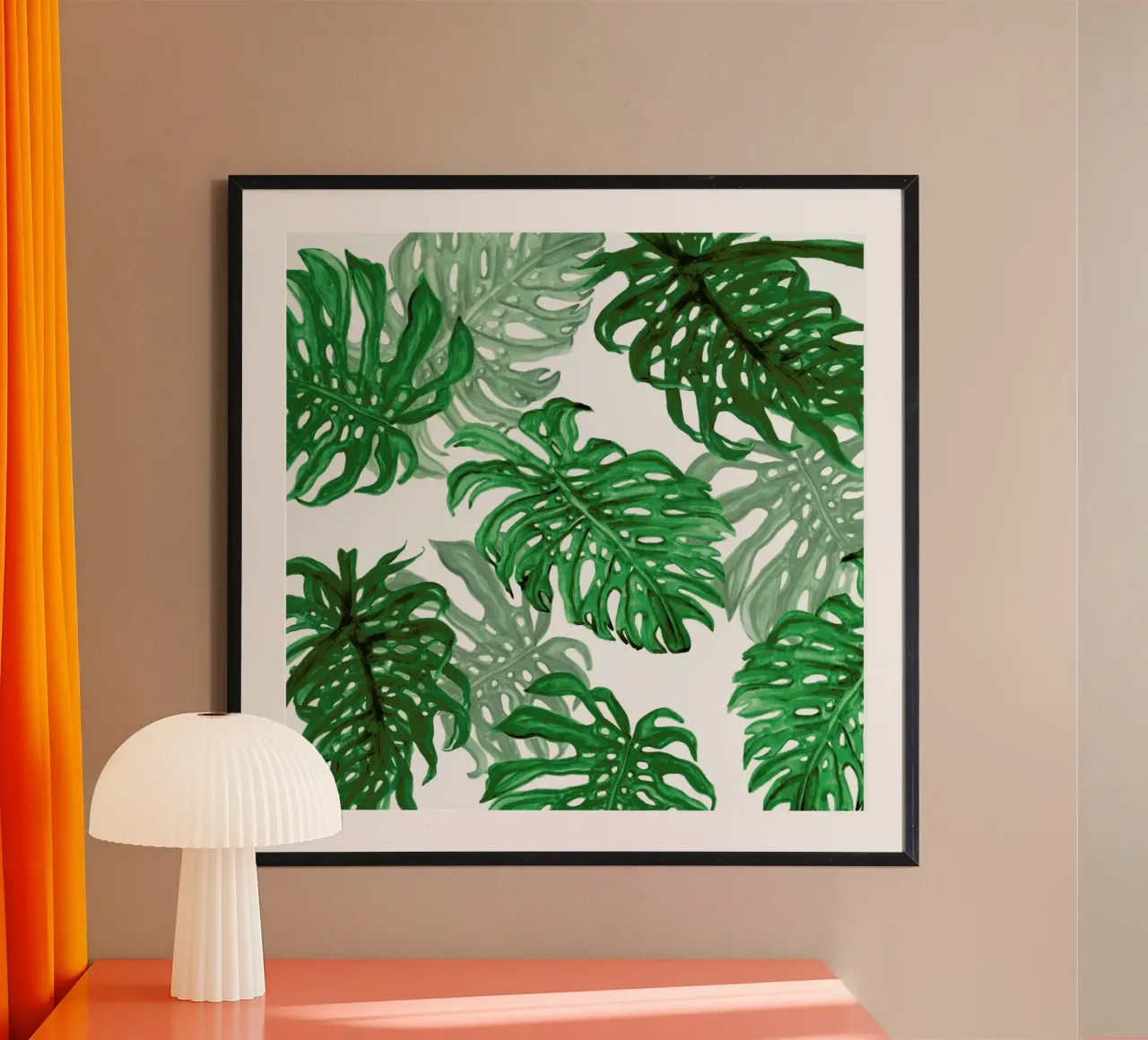 Monstera Deliciosa poster avec cadre en aluminium de Laura O'Connor