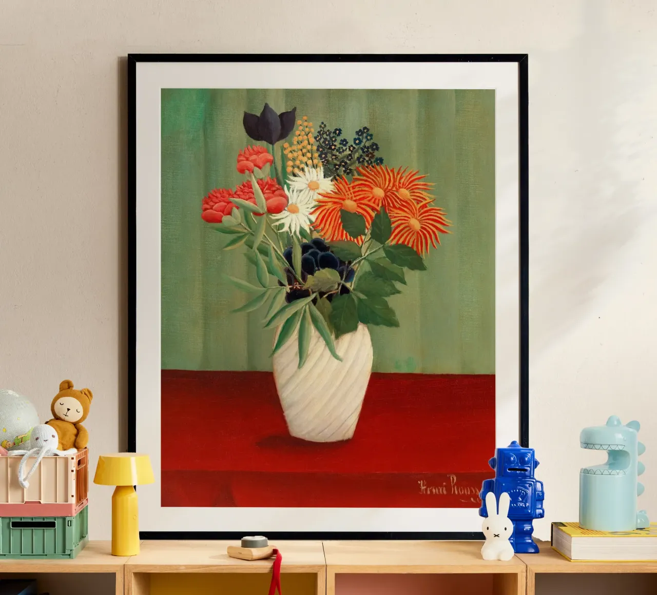 composizioni floreali decorative all'interno della casa poster con telaio in legno da taylor shop