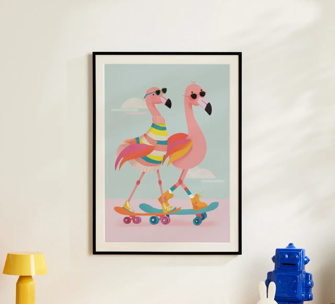 Sunny Skate Flamingos poster da Kiara