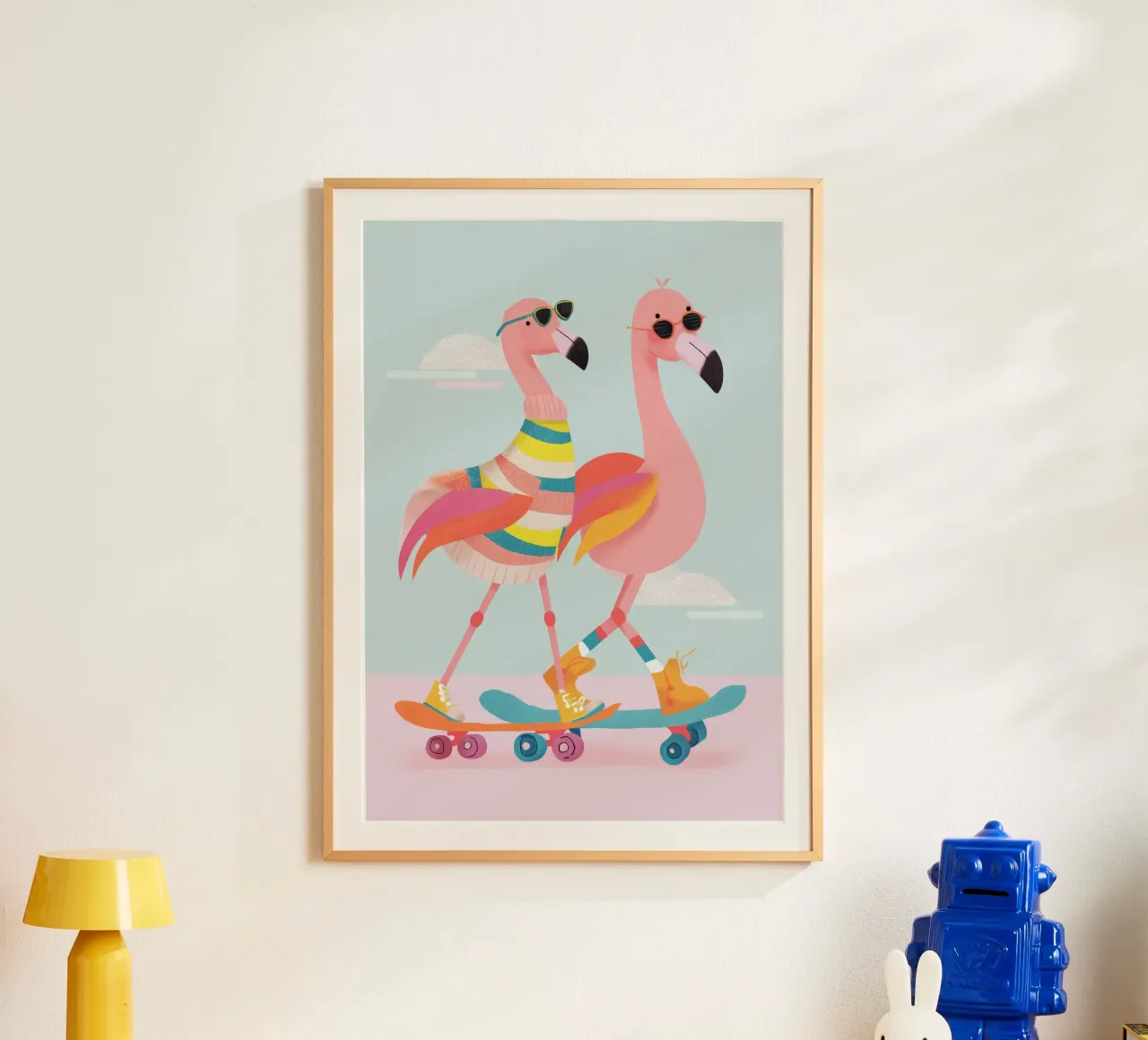 Sunny Skate Flamingos poster da Kiara