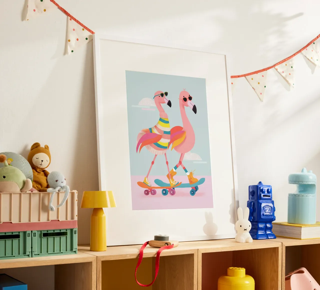 Sunny Skate Flamingos poster da Kiara