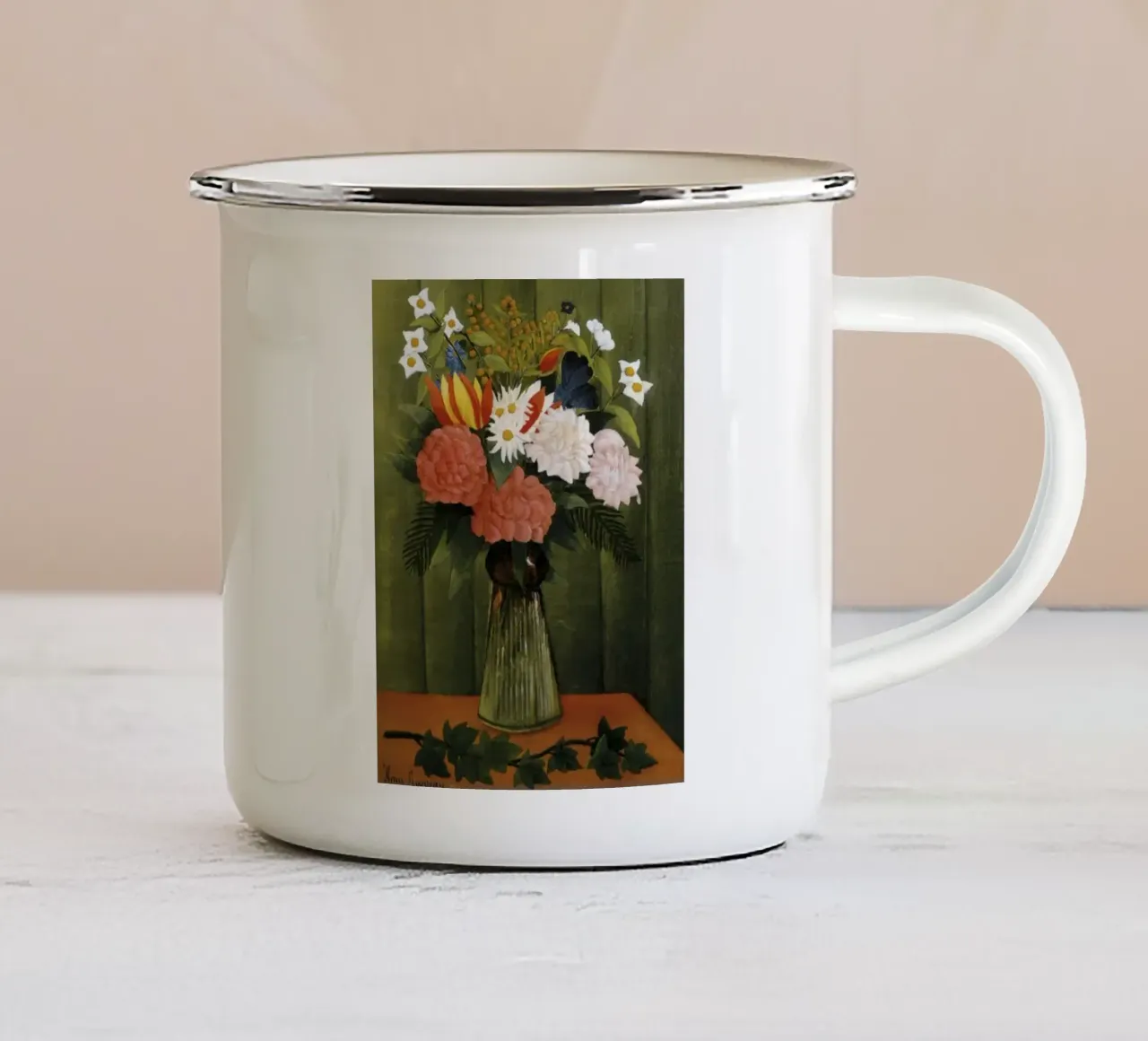 bouquet di fiori dipinto tazza in smalto da taylor shop