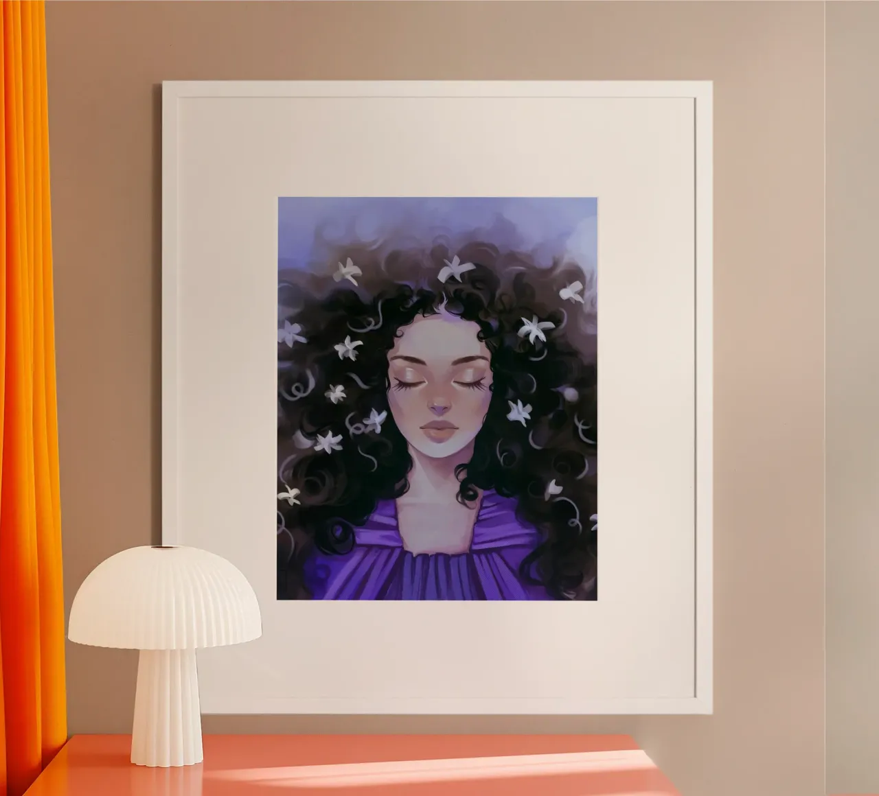 girl with big curve hair poster da vicgaler