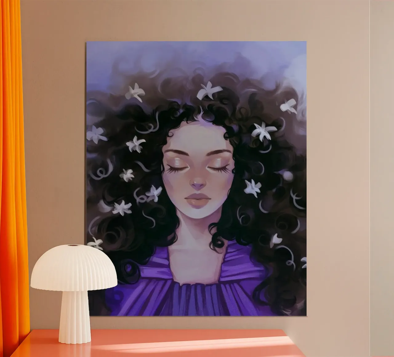 girl with big curve hair poster da vicgaler