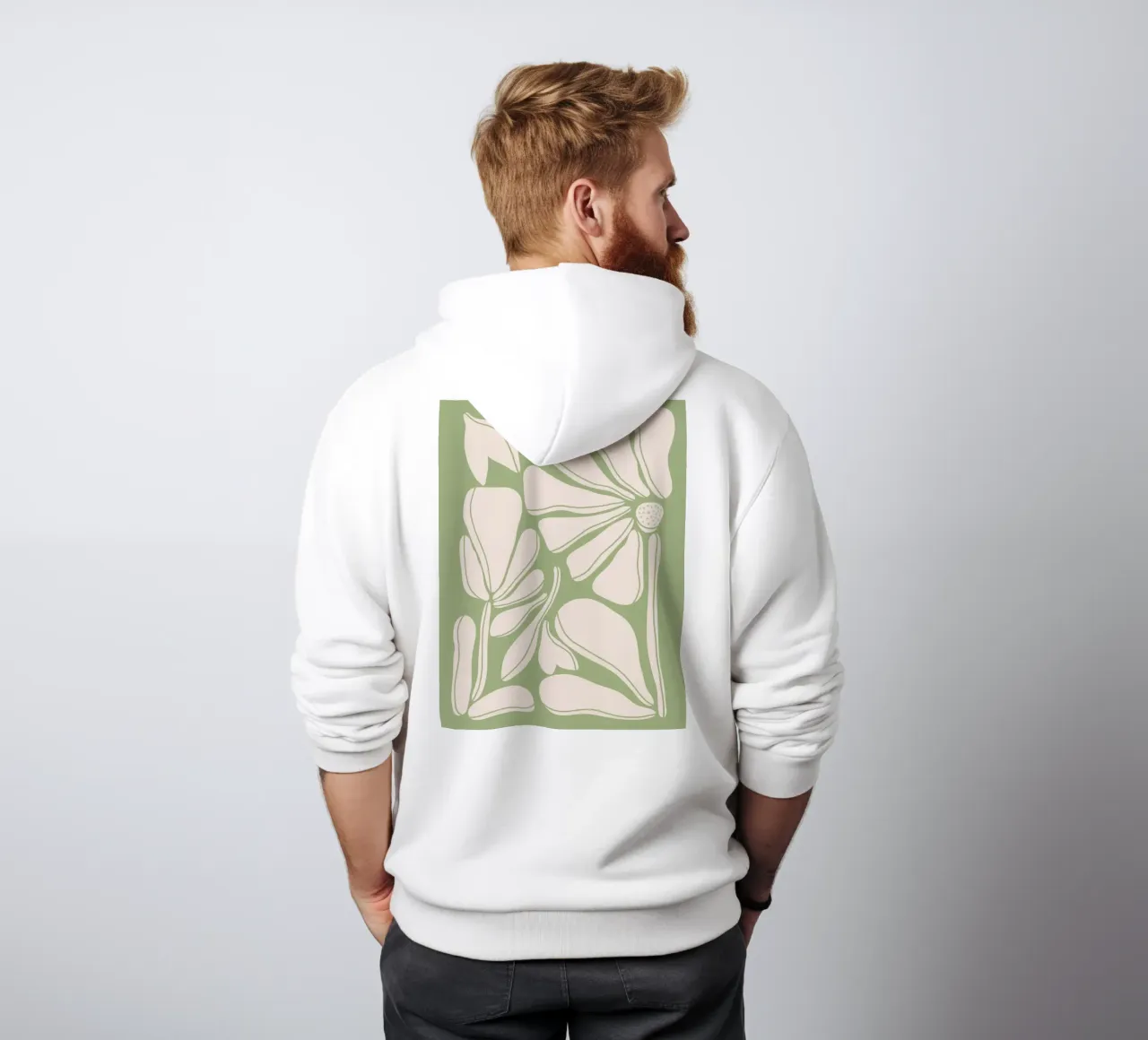 Garden in green mid century hoodie by BAINAI