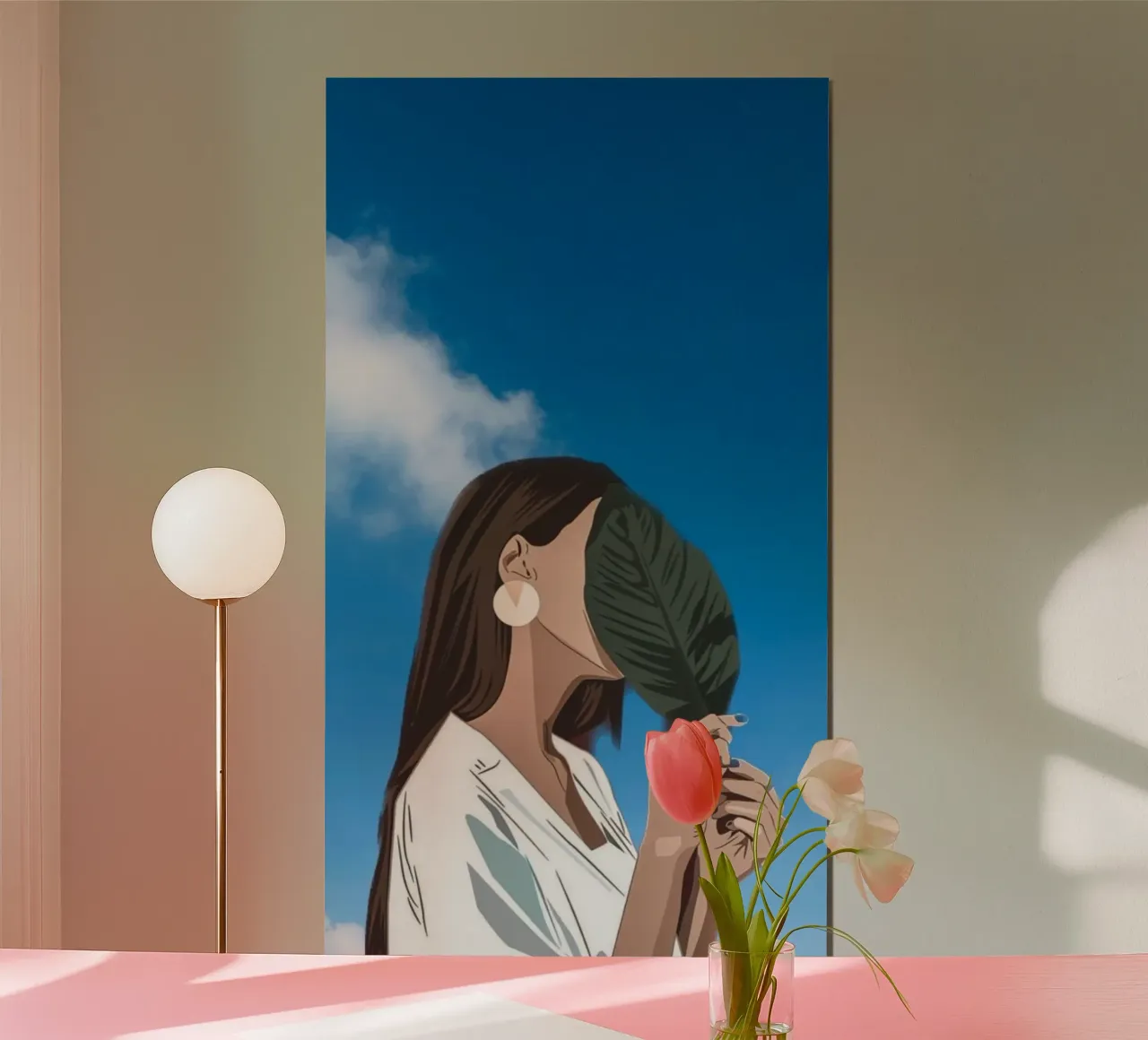 girl with big leaf poster da vicgaler