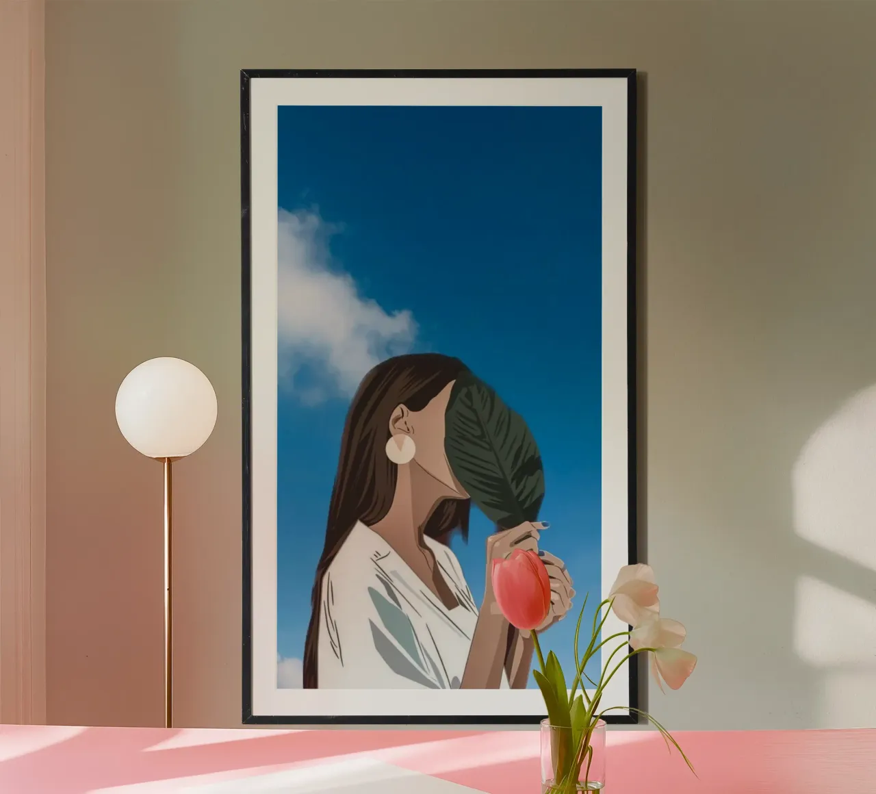 girl with big leaf poster da vicgaler