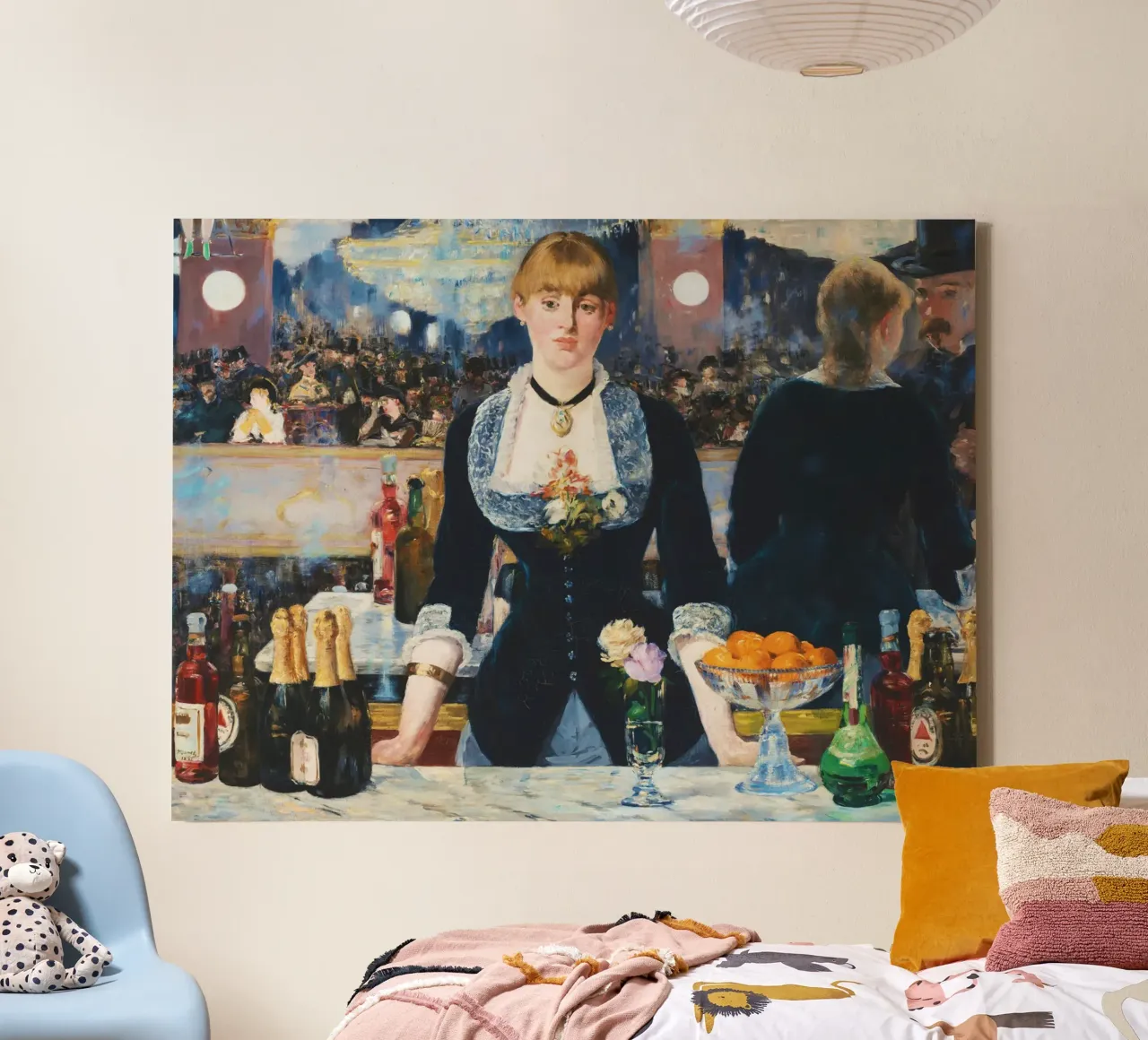 A Bar at the Folies-Bergère - Édouard Manet canvas with Floater frame by Venus Art