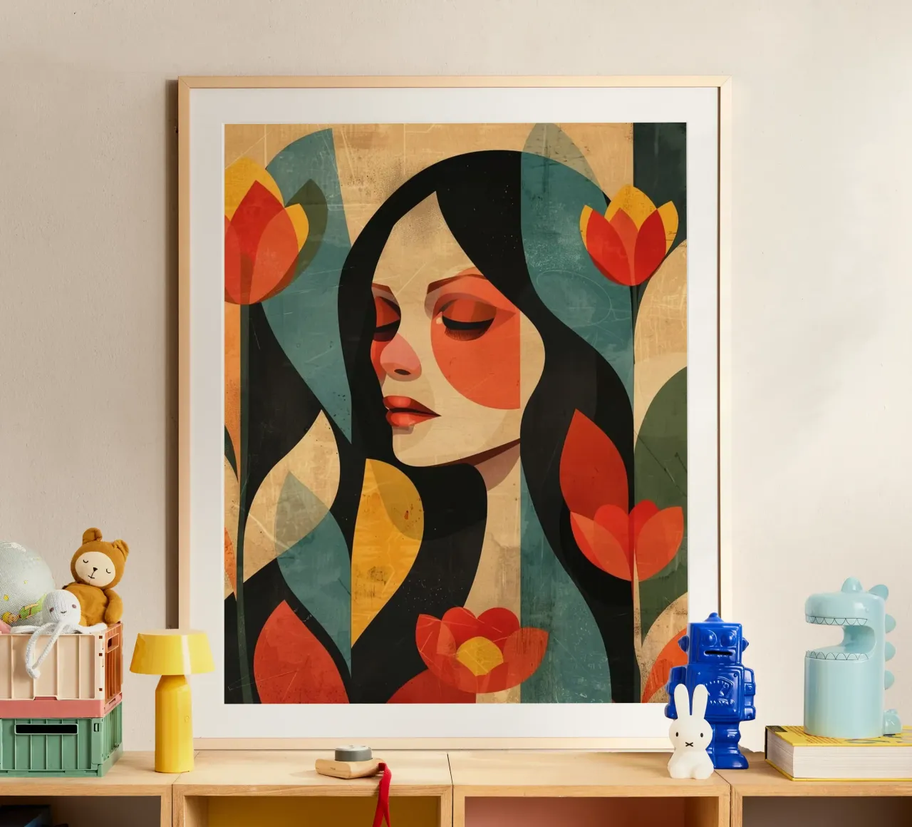shape piece girl with flower poster da vicgaler