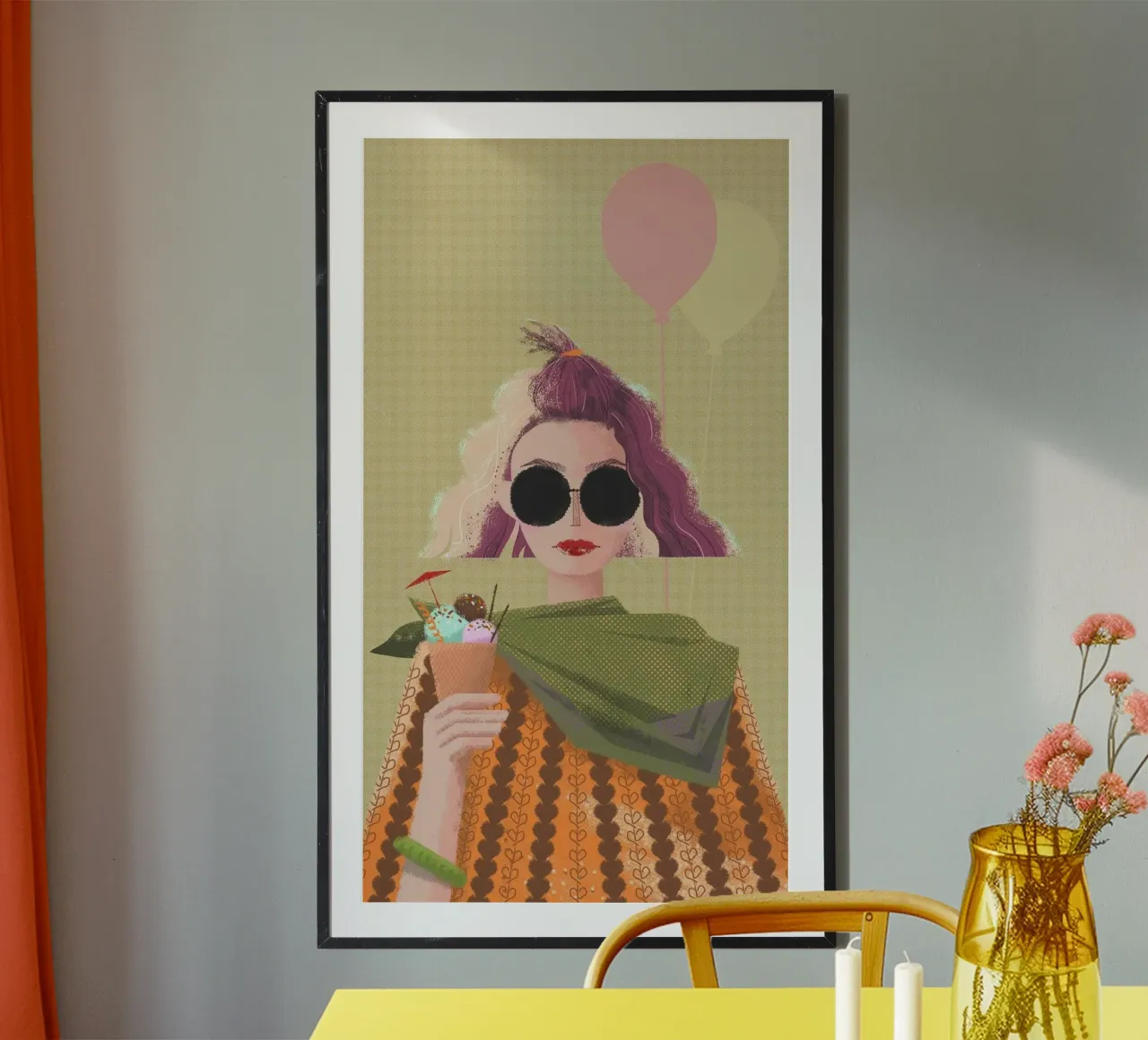 girl with fruit balloon poster da jasnet