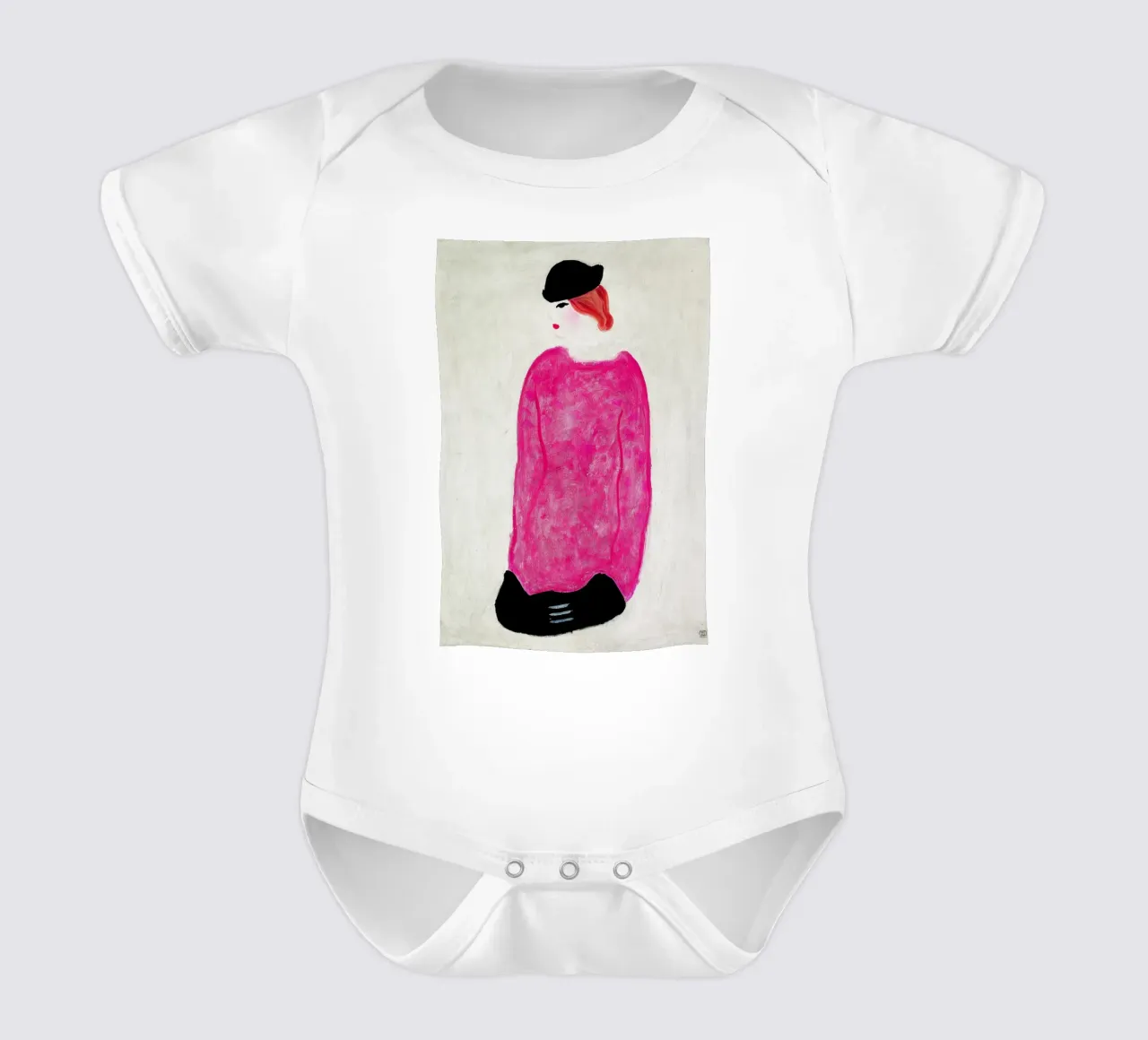 Donna in rosso - Chang Yu (Sanyu) body neonato maniche corte da Classic Art Prints