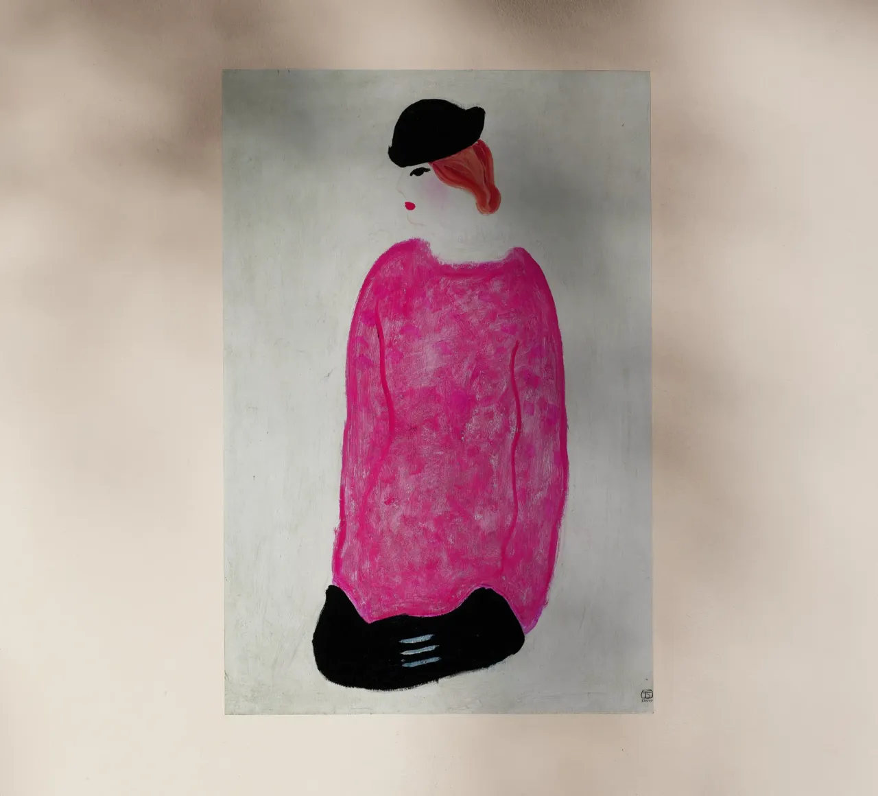 Donna in rosso - Chang Yu (Sanyu) pellicola backlit da Classic Art Prints