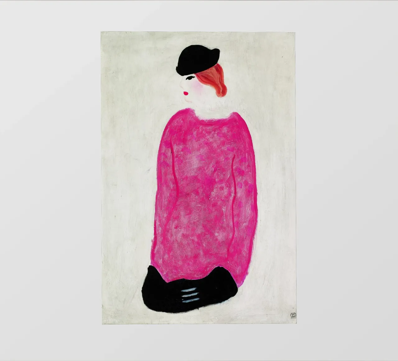 Donna in rosso - Chang Yu (Sanyu) pellicola backlit da Classic Art Prints