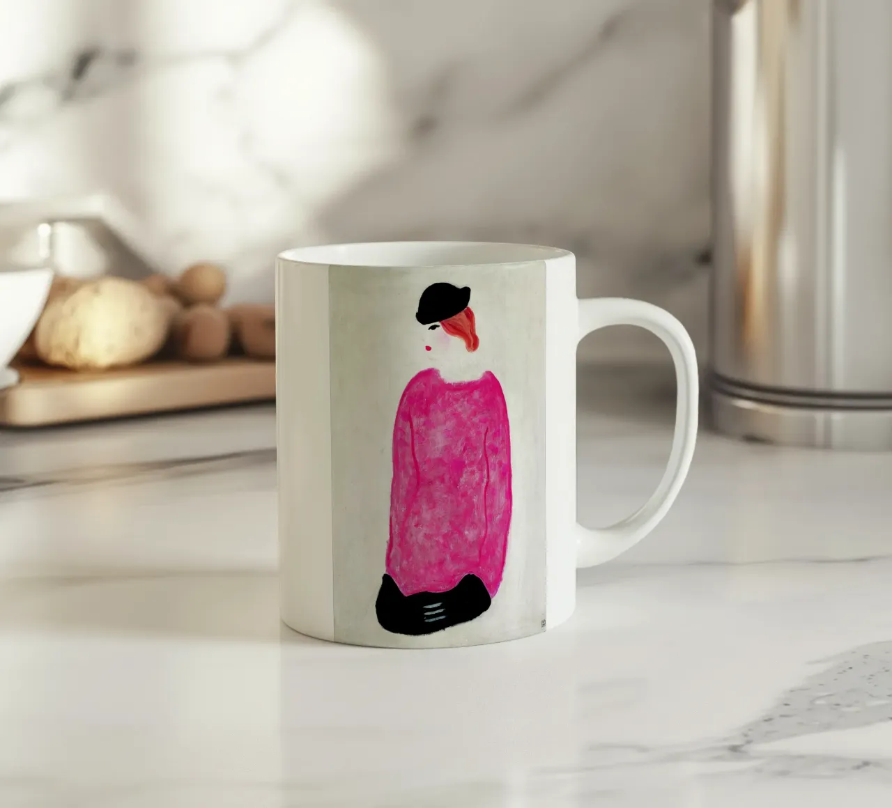 Donna in rosso - Chang Yu (Sanyu) tazza in ceramica da Classic Art Prints