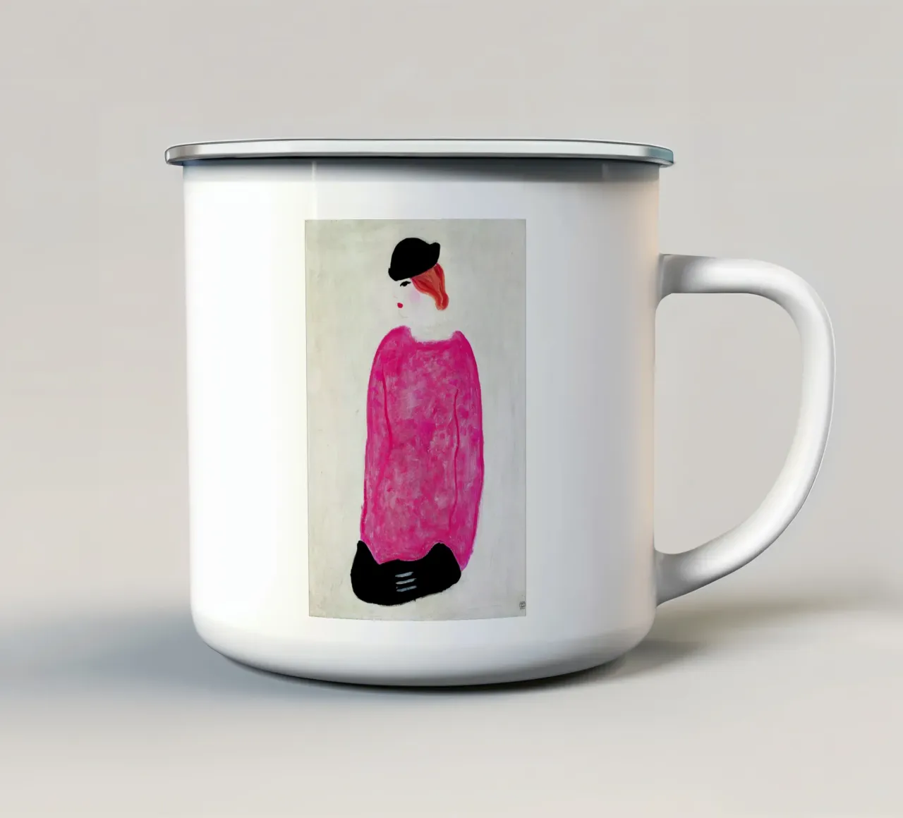 Donna in rosso - Chang Yu (Sanyu) tazza in smalto da Classic Art Prints