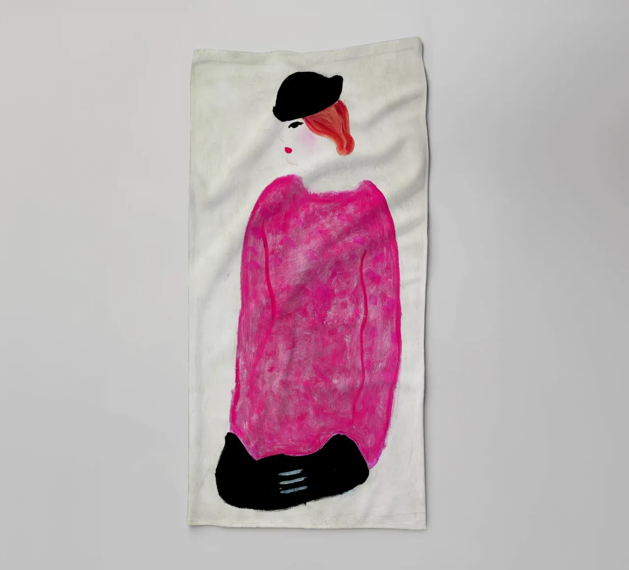 Donna in rosso - Chang Yu (Sanyu) asciugamano da bagno da Classic Art Prints