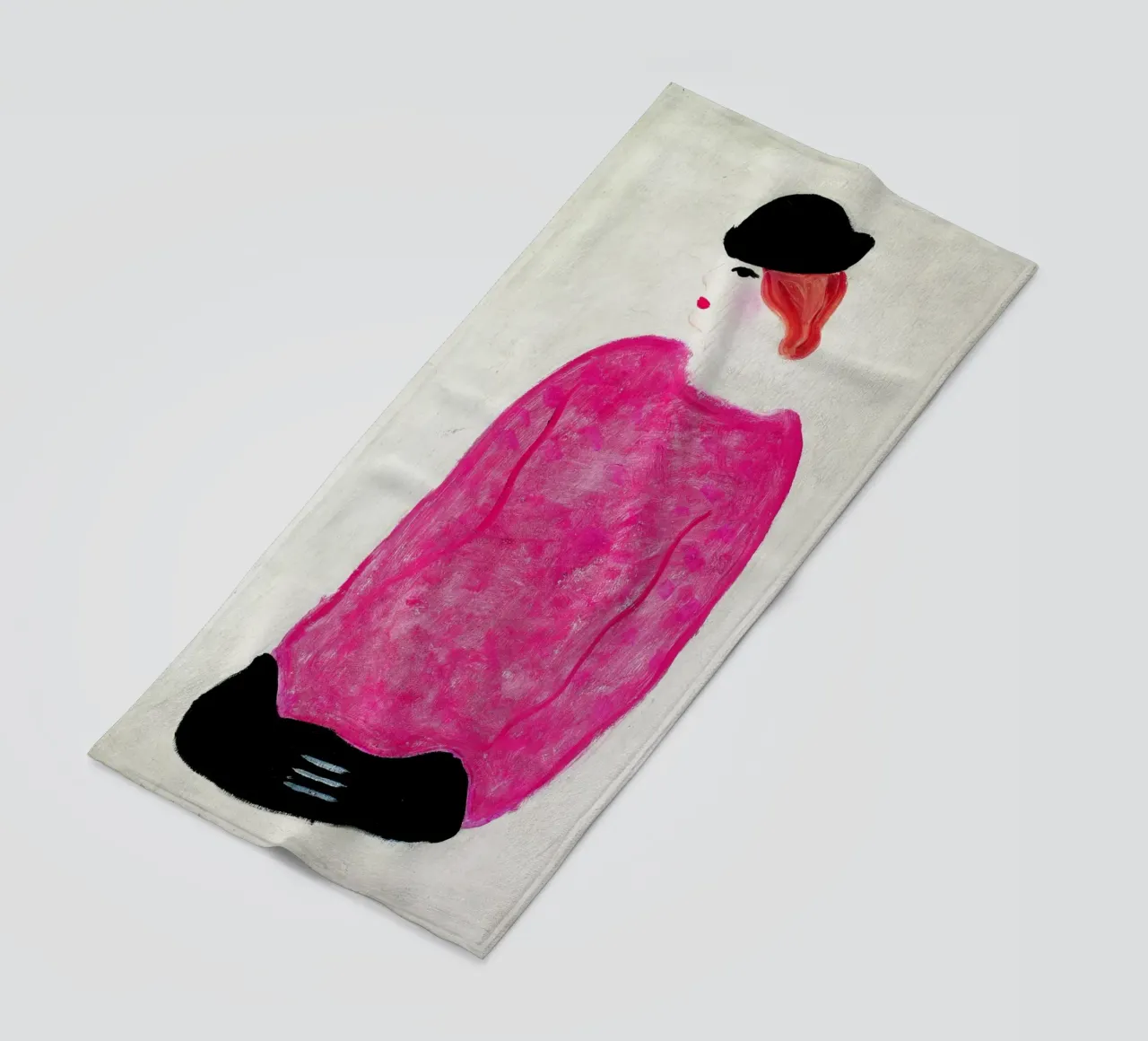 Donna in rosso - Chang Yu (Sanyu) telo mare da Classic Art Prints