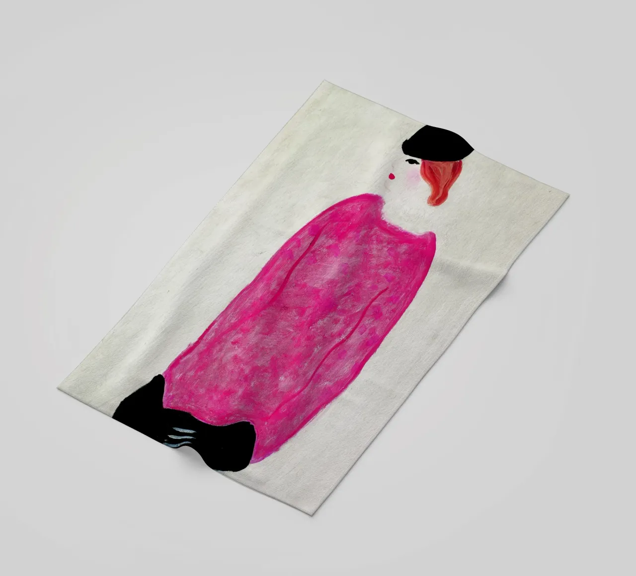 Donna in rosso - Chang Yu (Sanyu) telo mare da Classic Art Prints