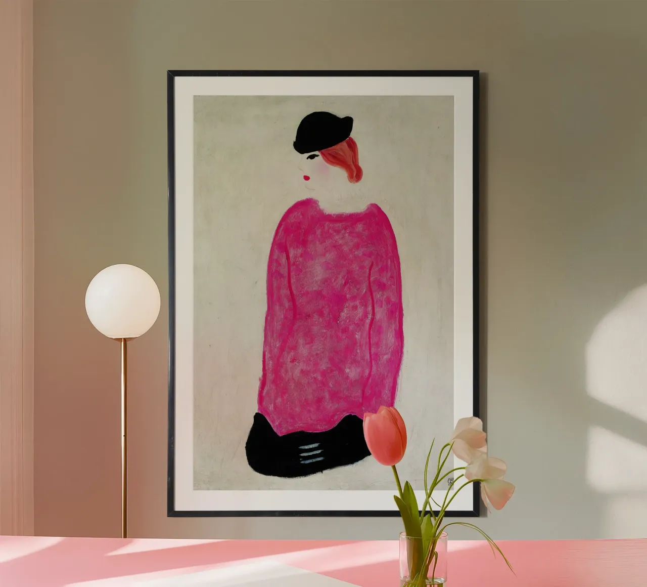 Frau in Rot - Chang Yu (Sanyu) Poster von Classic Art Prints