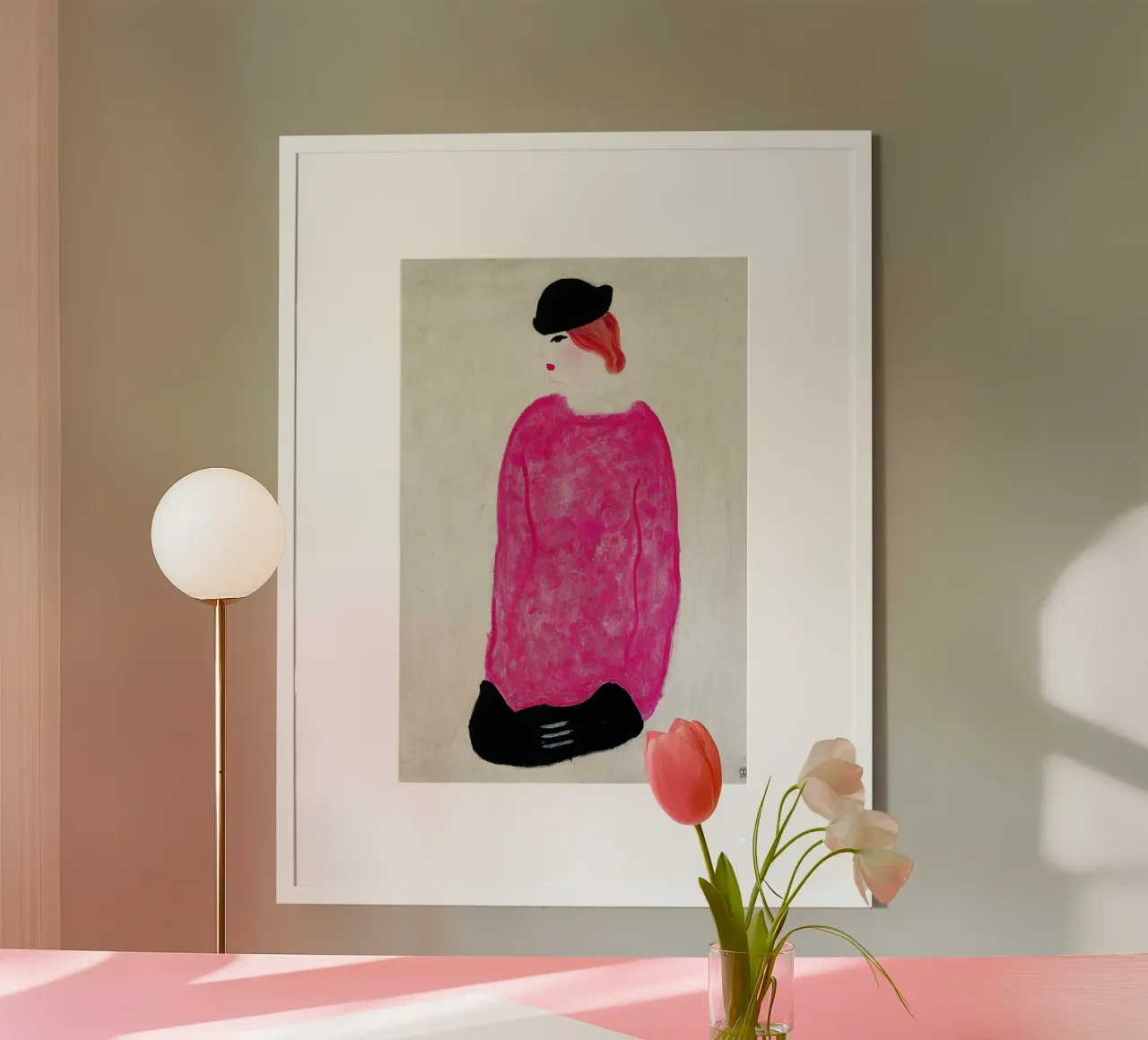 Frau in Rot - Chang Yu (Sanyu) Poster von Classic Art Prints