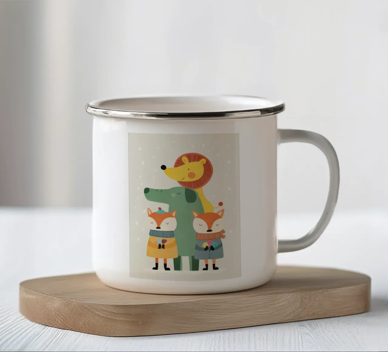 Winter Buddies tazza in smalto da Kiara