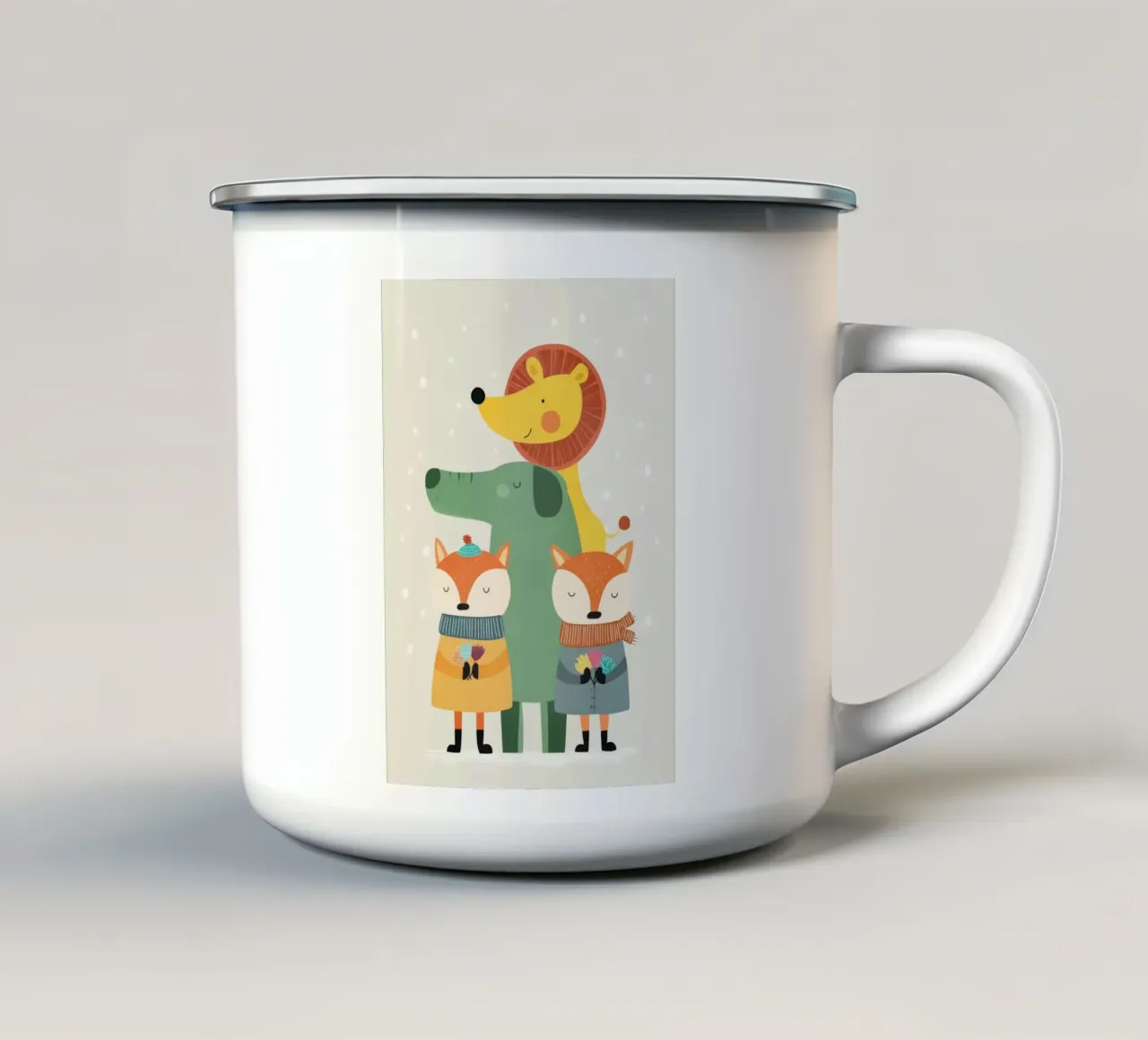 Winter Buddies tazza in smalto da Kiara