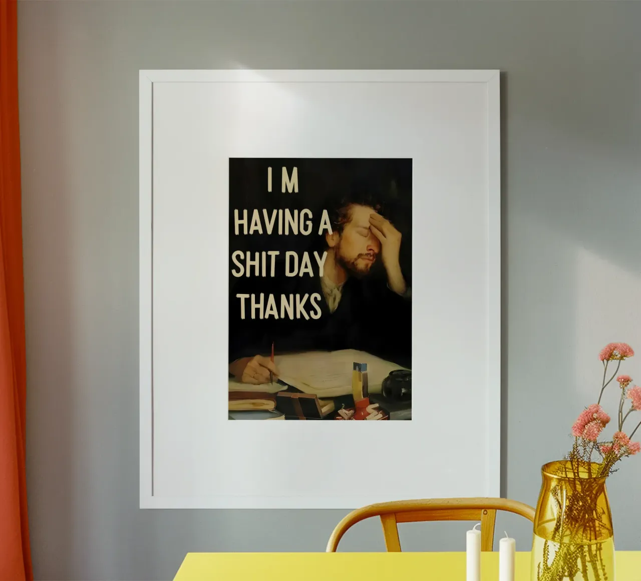 I'M HAVING A SHIT DAY THANKS. poster da Type & Tape