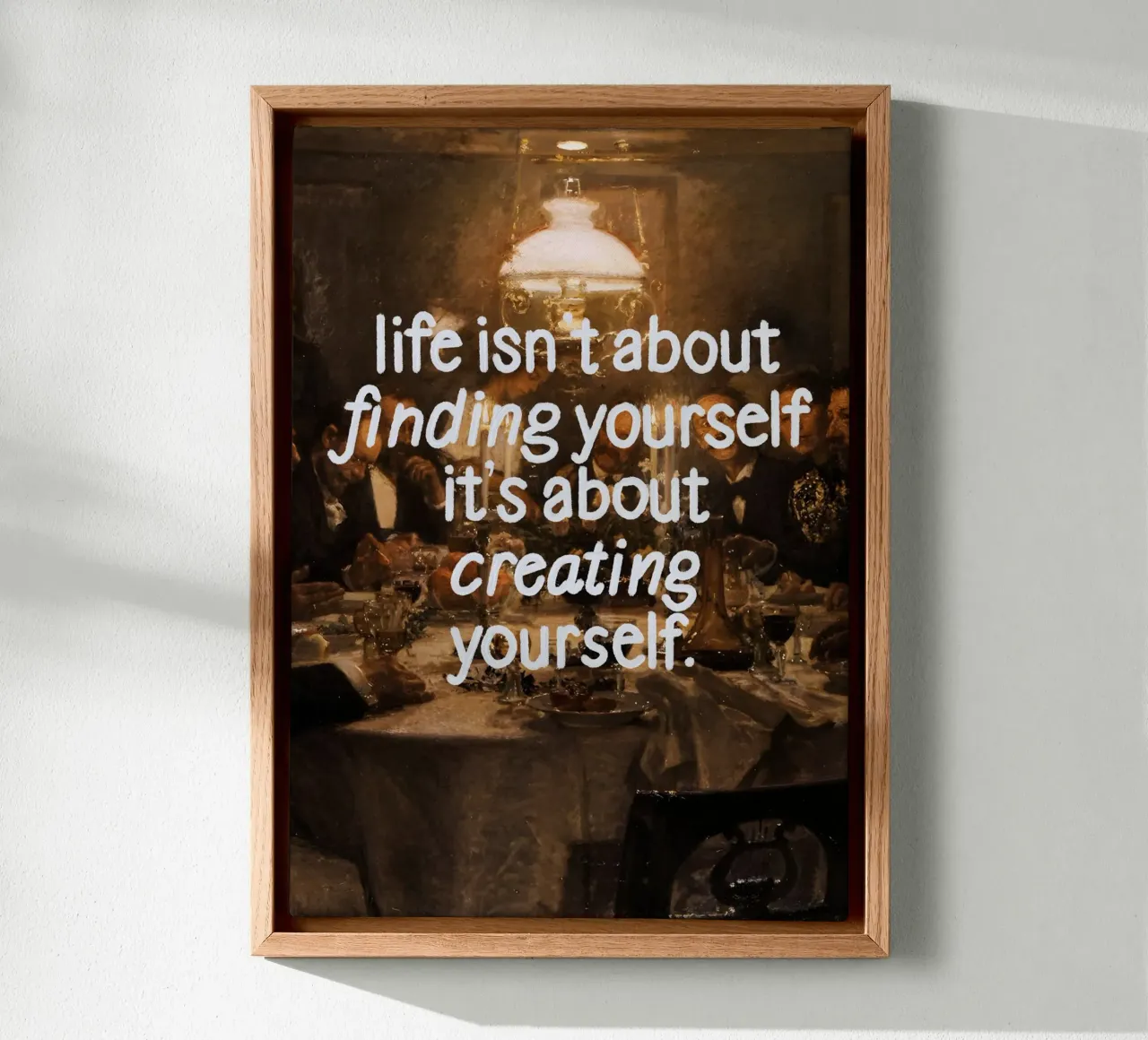 about creating yourself lienzo con Marco flotante de Type & Tape