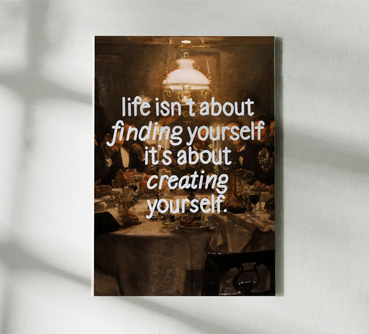 about creating yourself lienzo con Marco flotante de Type & Tape