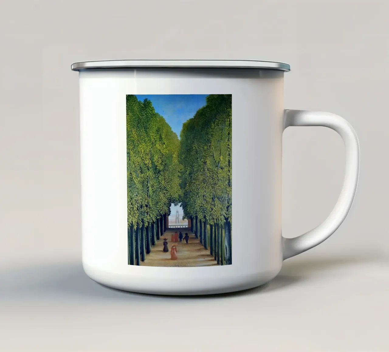 un sentiero in un bel giardino tazza in smalto da taylor shop