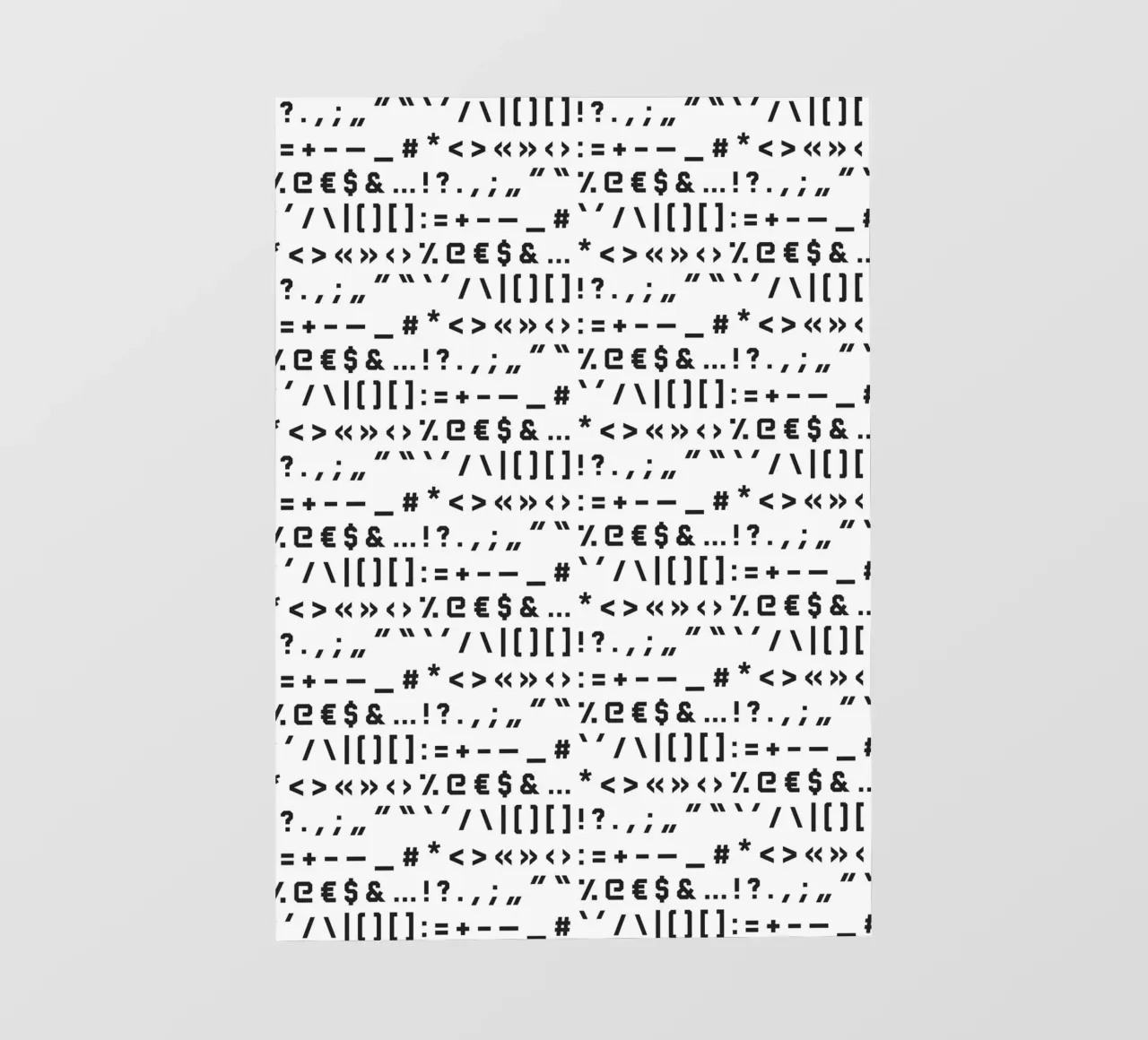 Typography Special Characters Pattern #1 telo in pvc da kathrinmay
