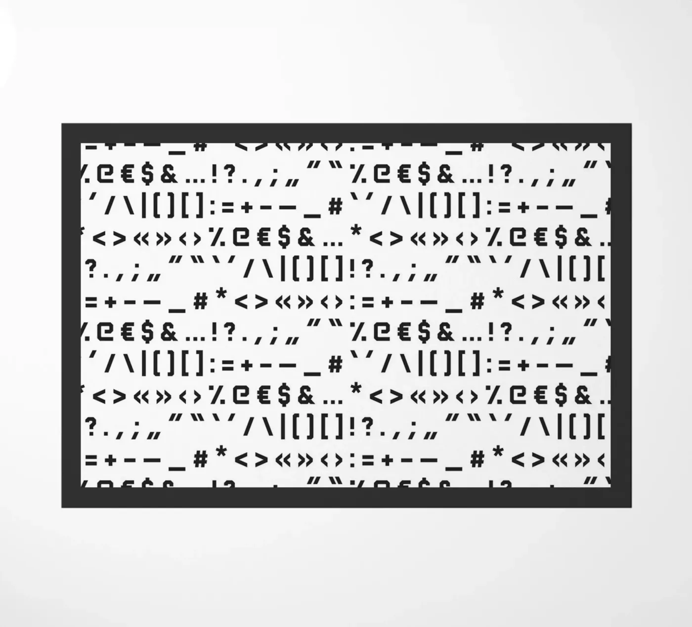 Typography Special Characters Pattern #1 deurmat van kathrinmay