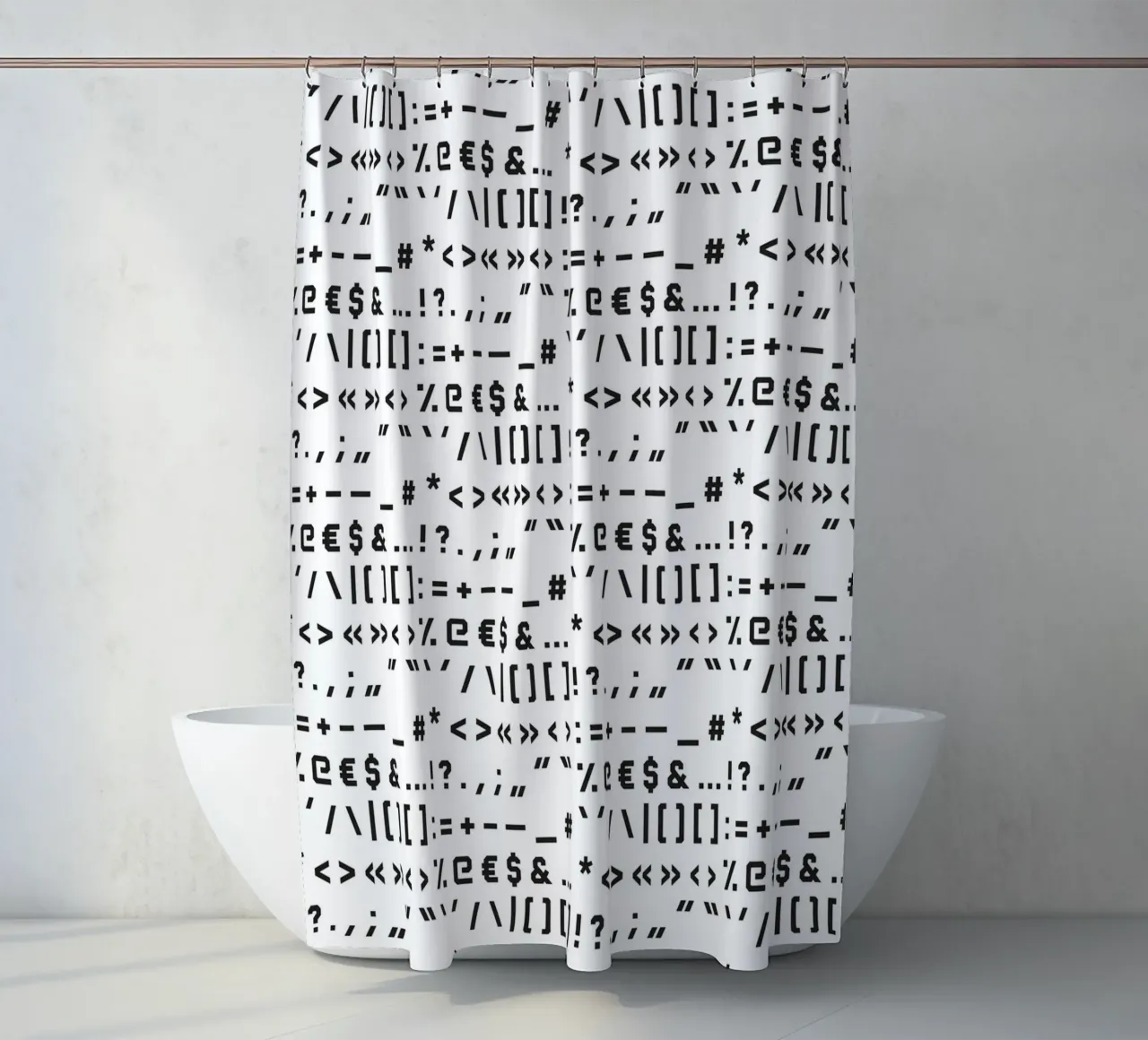 Typography Special Characters Pattern #1 tenda da doccia da kathrinmay