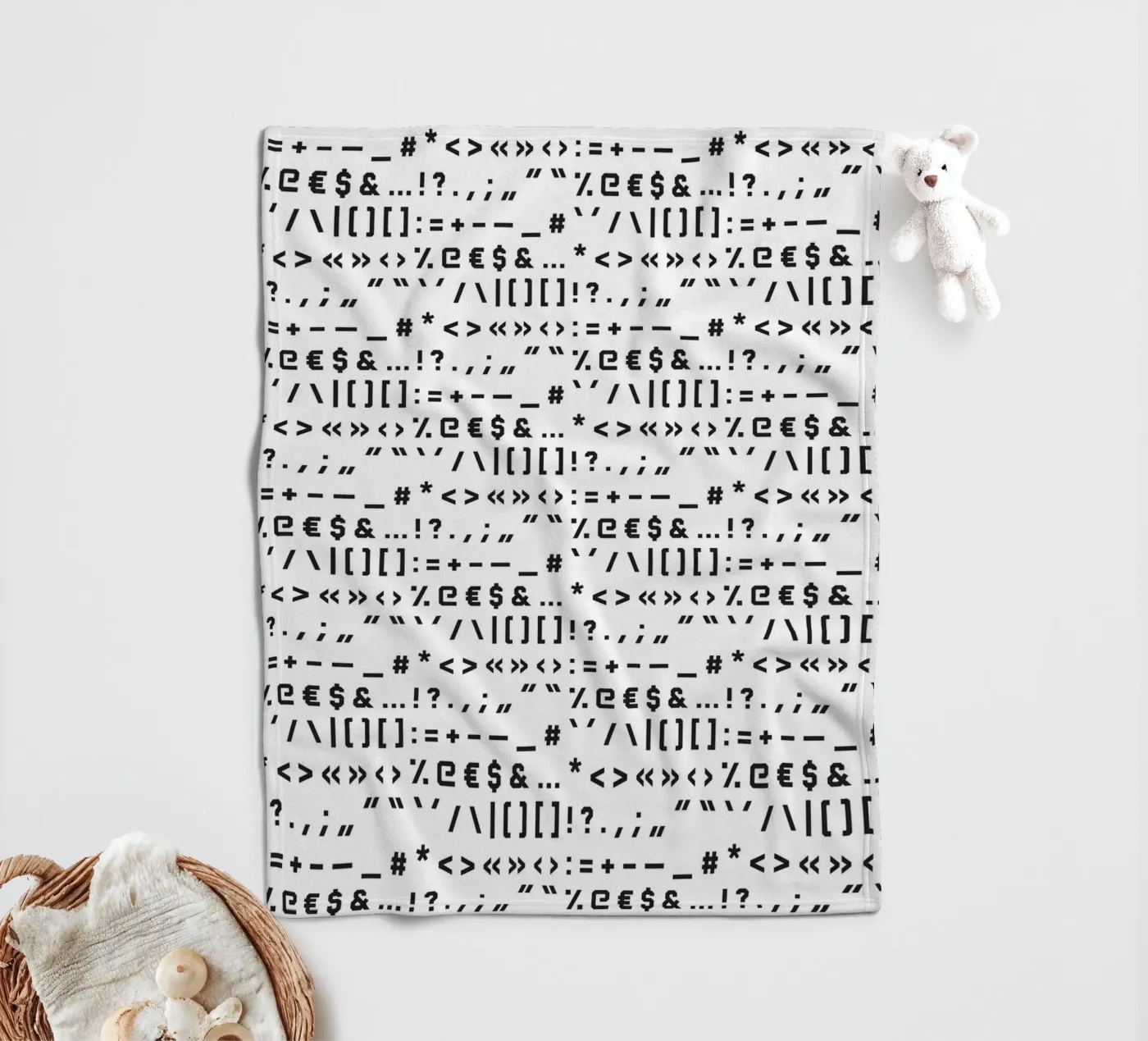 Typography Special Characters Pattern #1 Fleecedecke von kathrinmay