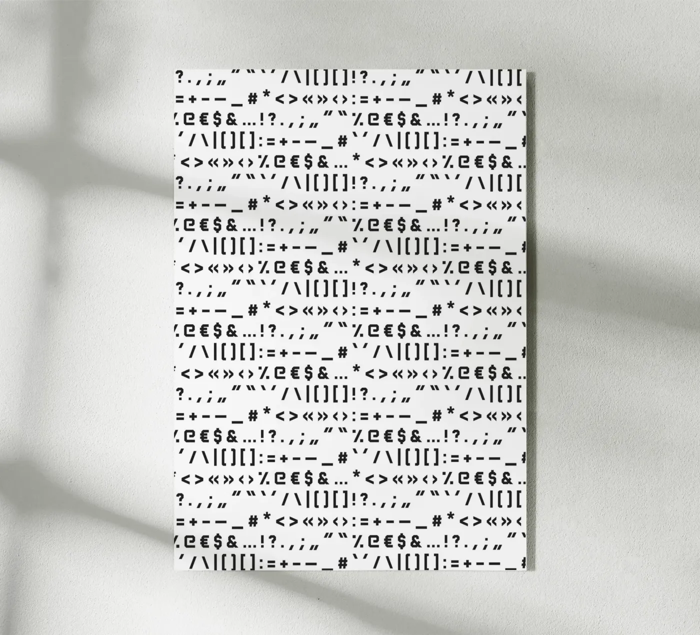 Typography Special Characters Pattern #1 plexiglas de kathrinmay