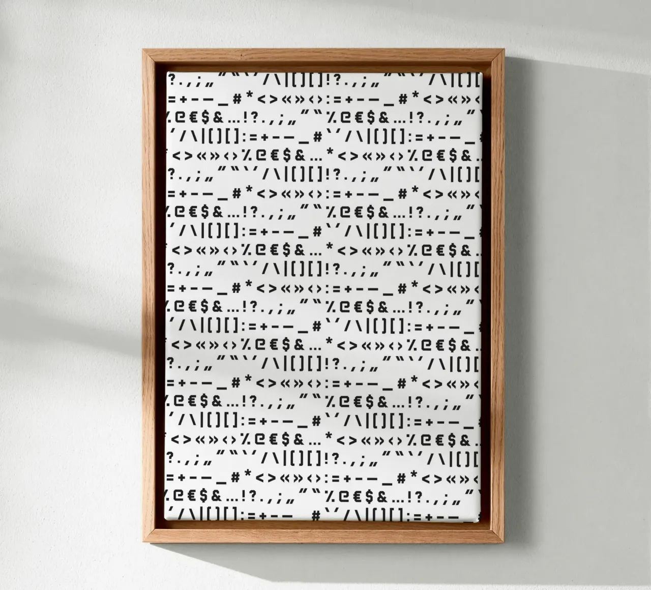 Typography Special Characters Pattern #1 lienzo con Marco flotante de kathrinmay