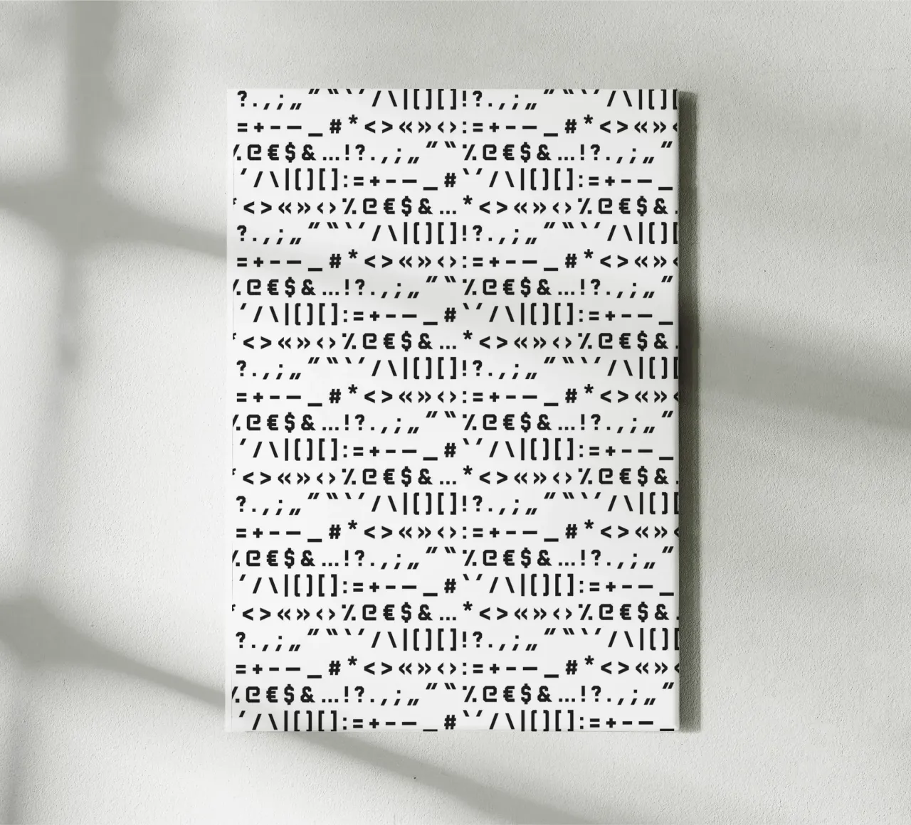 Typography Special Characters Pattern #1 lienzo con Marco flotante de kathrinmay