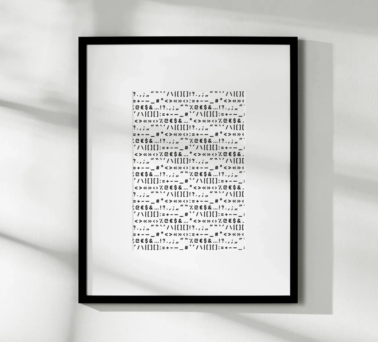 Typography Special Characters Pattern #1 poster con telaio in alluminio da kathrinmay