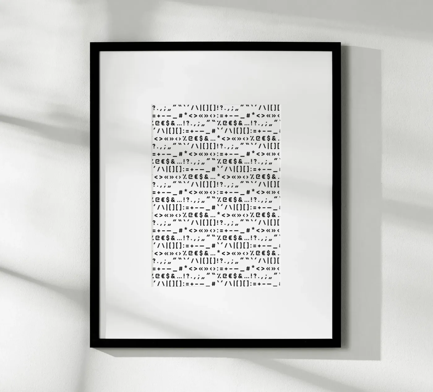 Typography Special Characters Pattern (White Background) poster van kathrinmay