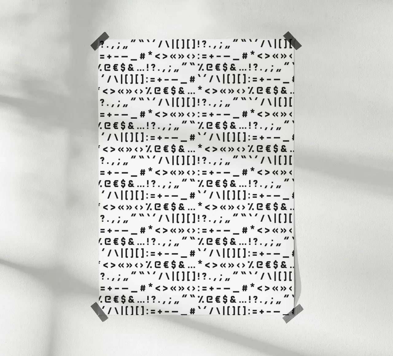 Typography Special Characters Pattern #1 poster con telaio in alluminio da kathrinmay