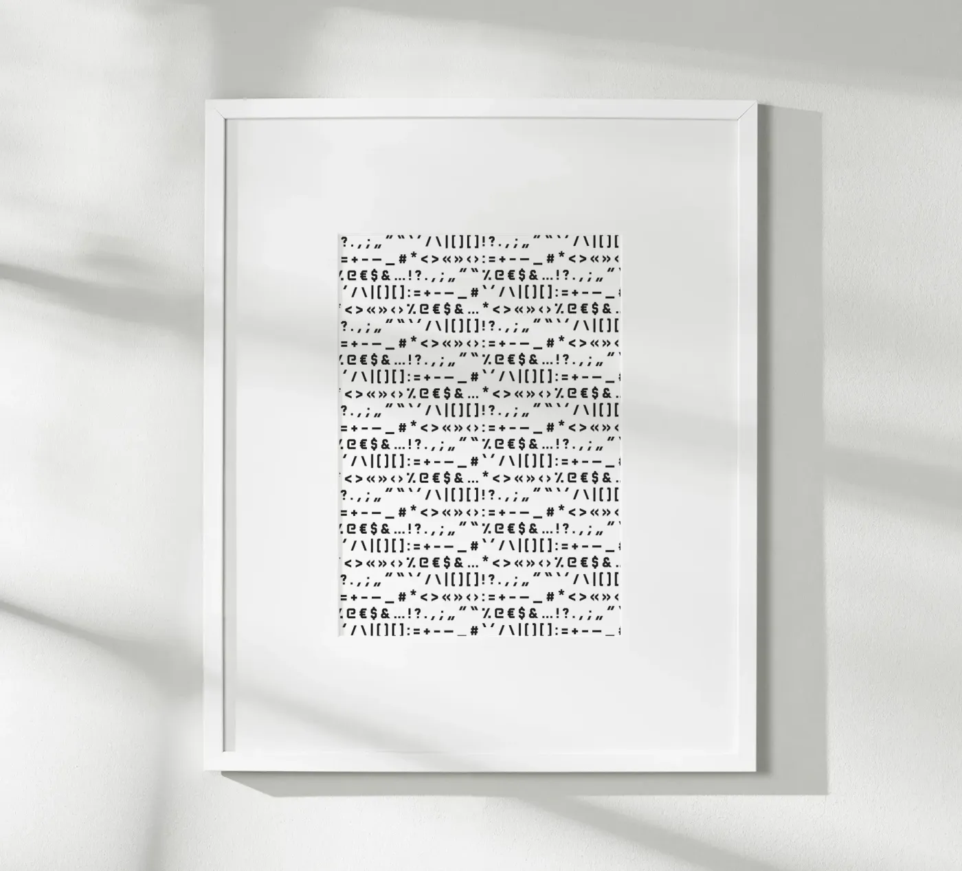 Typography Special Characters Pattern (White Background) poster van kathrinmay