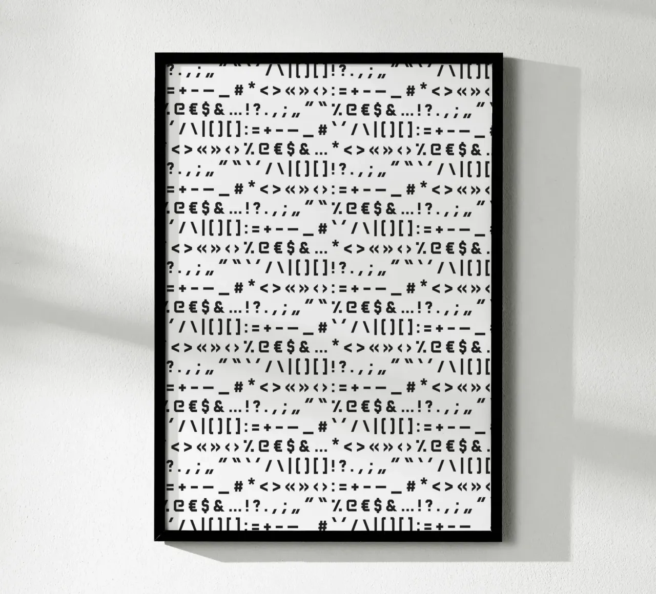 Typography Special Characters Pattern #1 poster con telaio in alluminio da kathrinmay