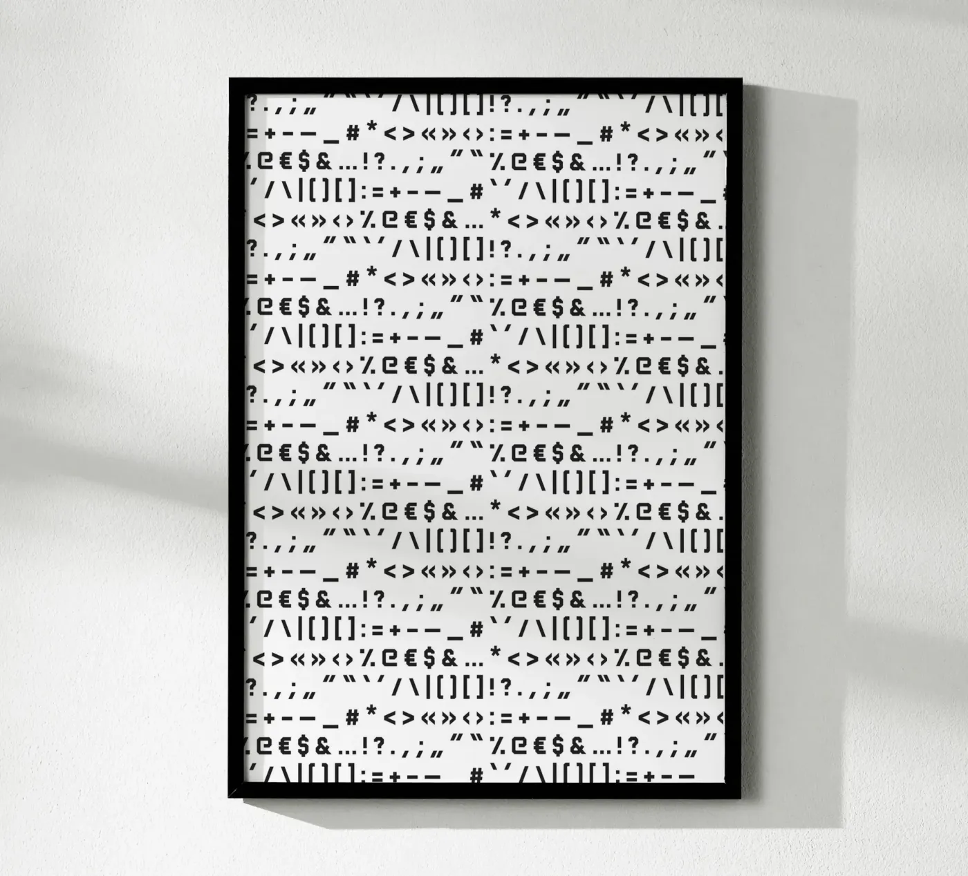 Typography Special Characters Pattern (White Background) poster van kathrinmay