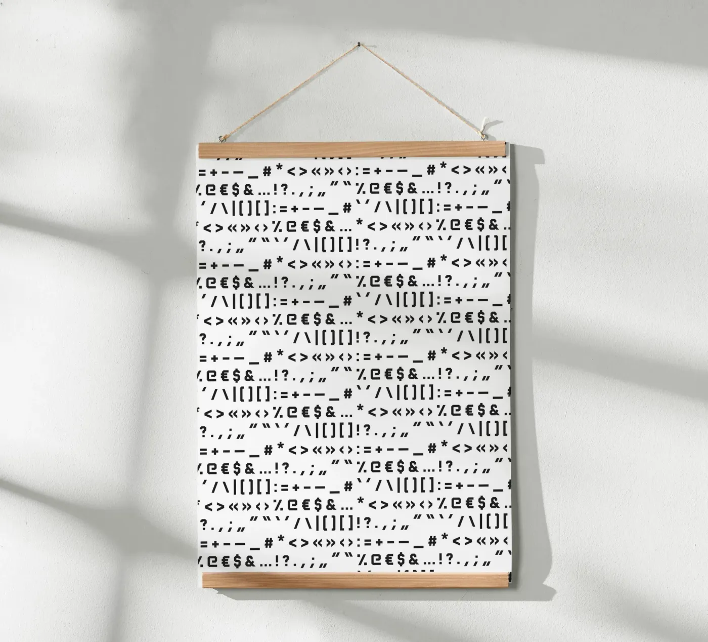 Typography Special Characters Pattern (White Background) poster van kathrinmay