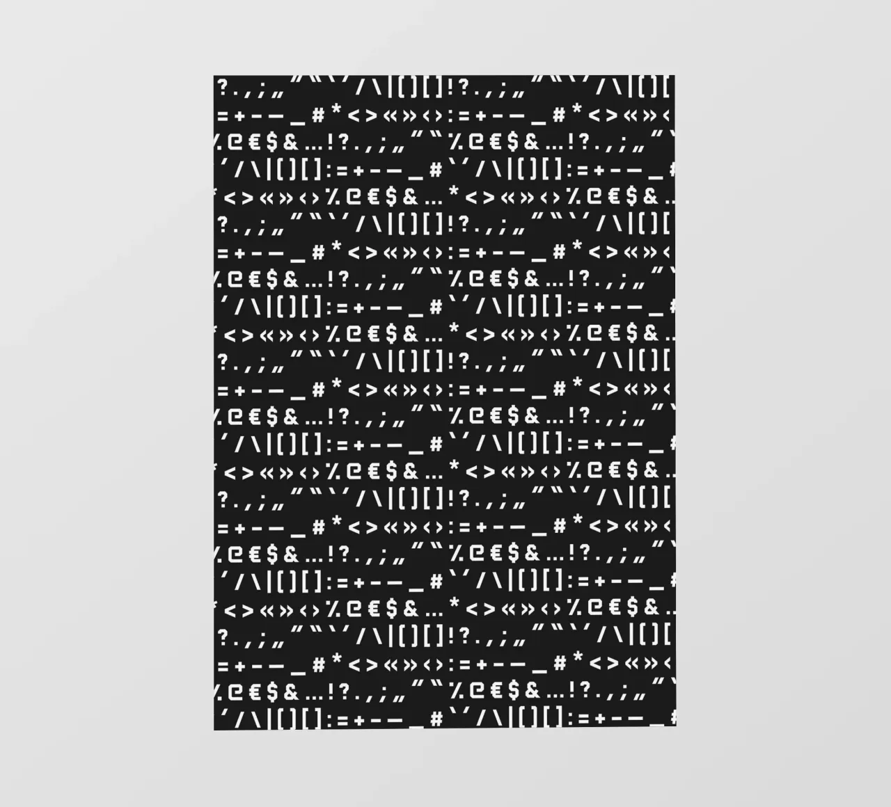 Typography Special Characters Pattern #2 telo in pvc da kathrinmay