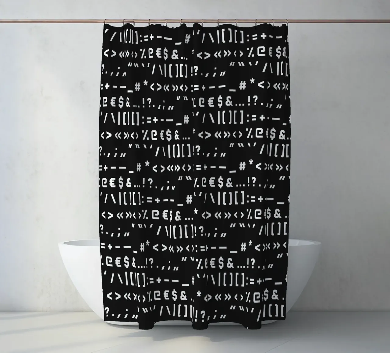 Typography Special Characters Pattern #2 tenda da doccia da kathrinmay