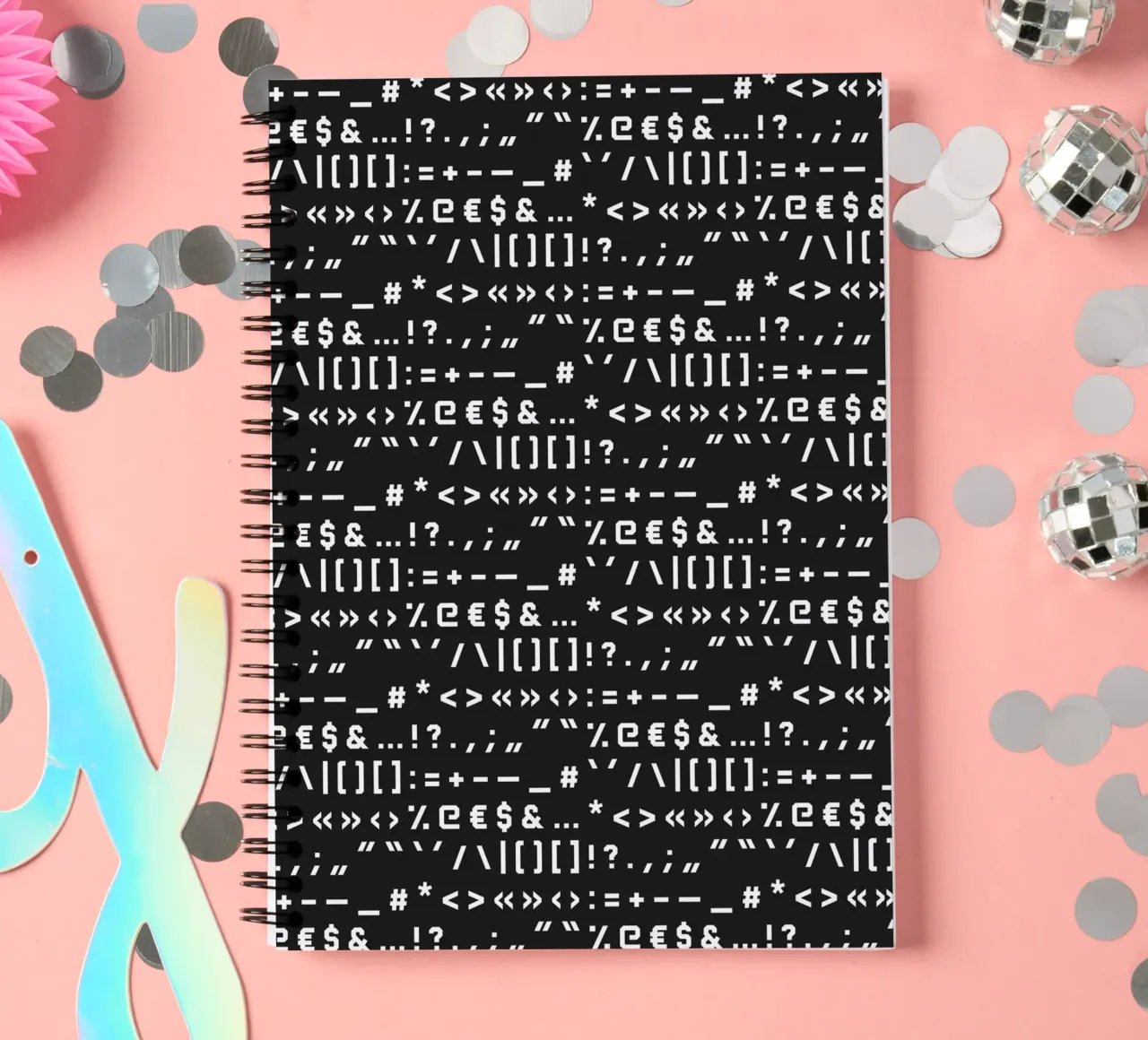 Typography Special Characters Pattern #2 diario ad anelli da kathrinmay