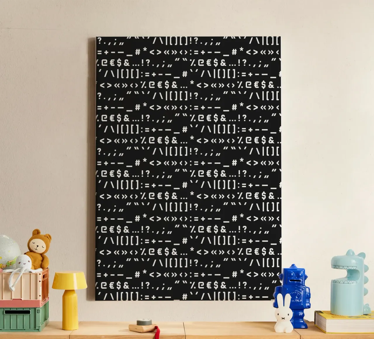 Typography Special Characters Pattern #2 tela con Cornice a cassetta da kathrinmay