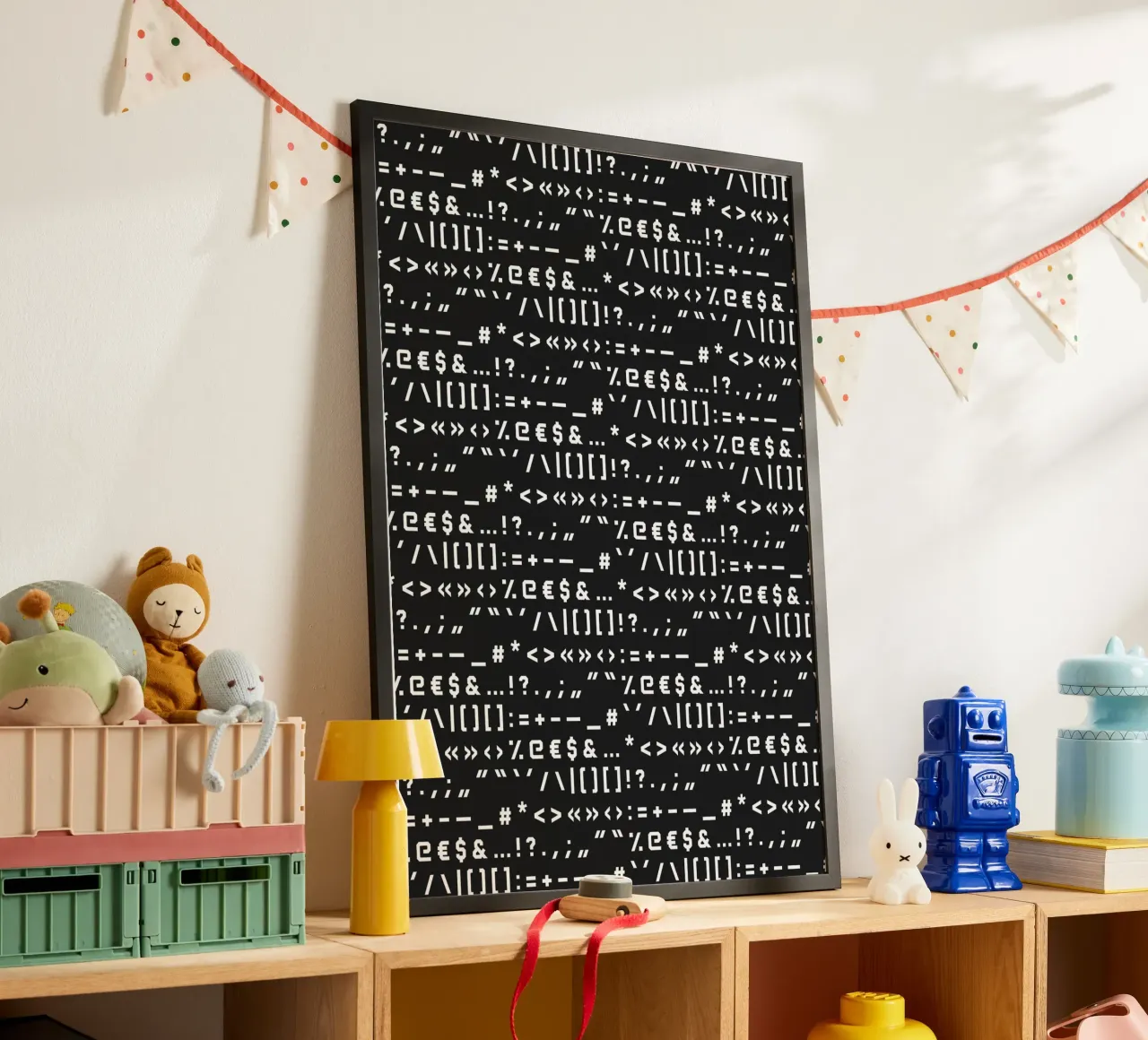 Typography Special Characters Pattern #2 poster con telaio in alluminio da kathrinmay