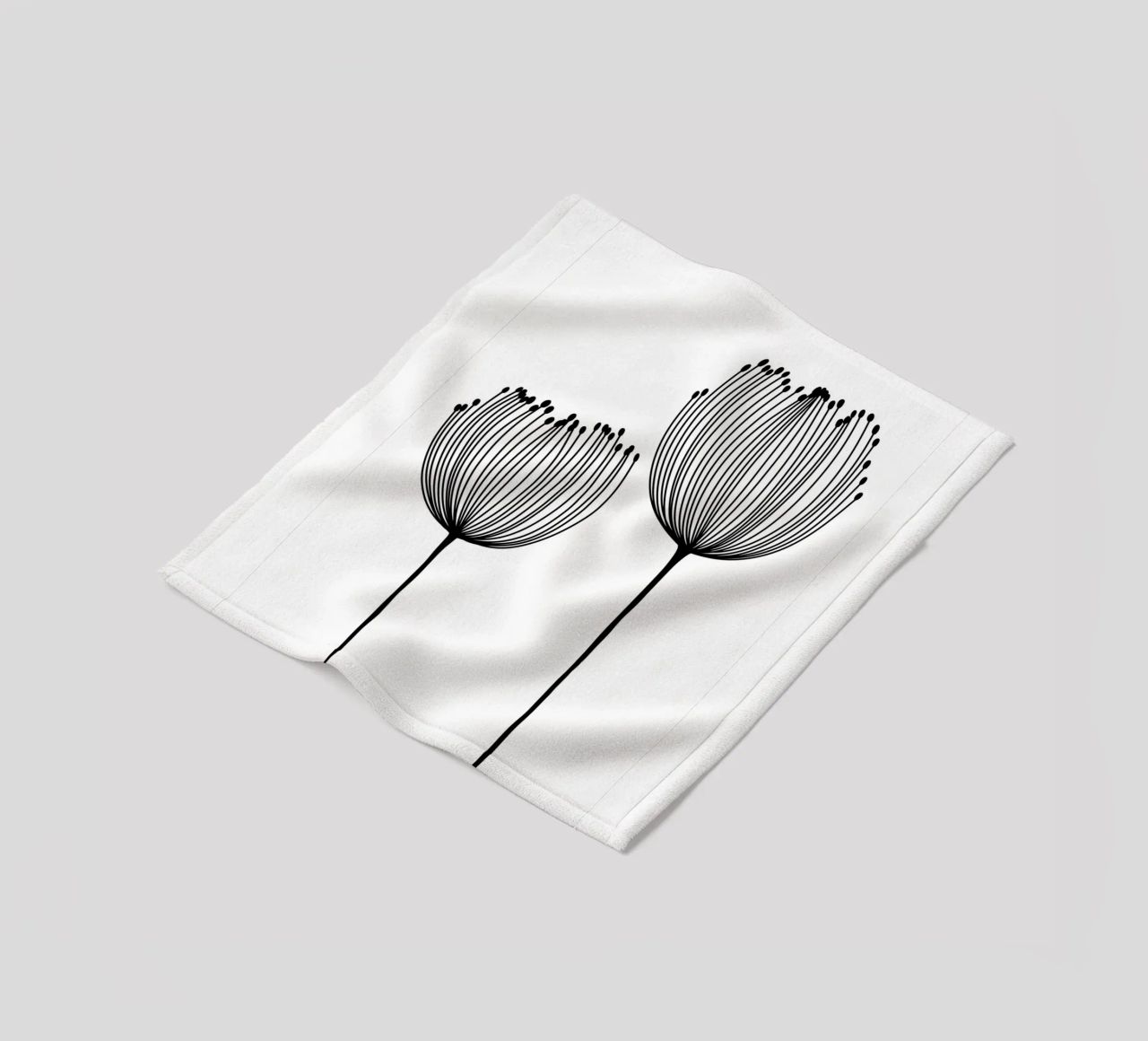 Zwei Wildblumen - Linienzeichnung Line Art coperta in pile da BAINAI